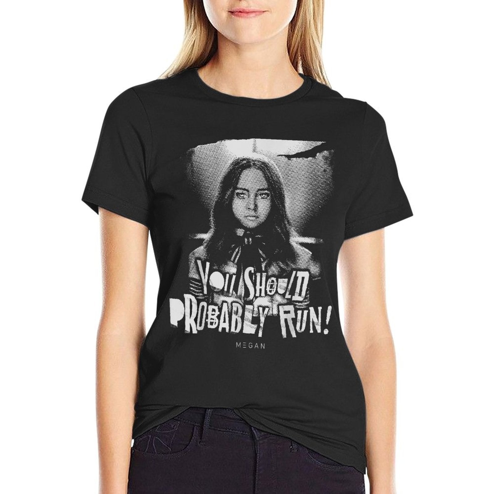 M3GAN You Should Probably Run Vintage Poster Style  Soft T-Shirt