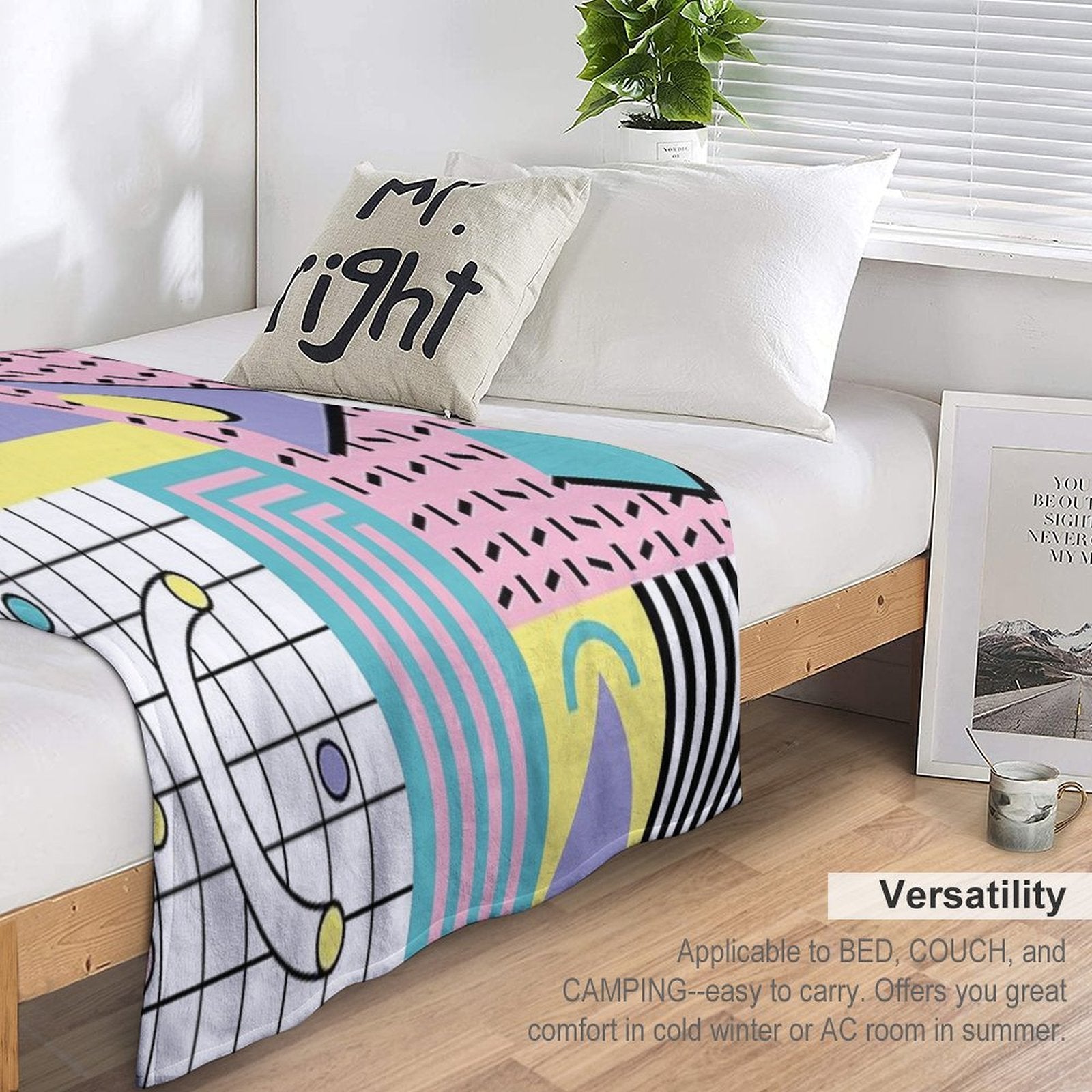 Memphis Pattern 25 - Retro 90s  80s Multi-functional Throw Blanket