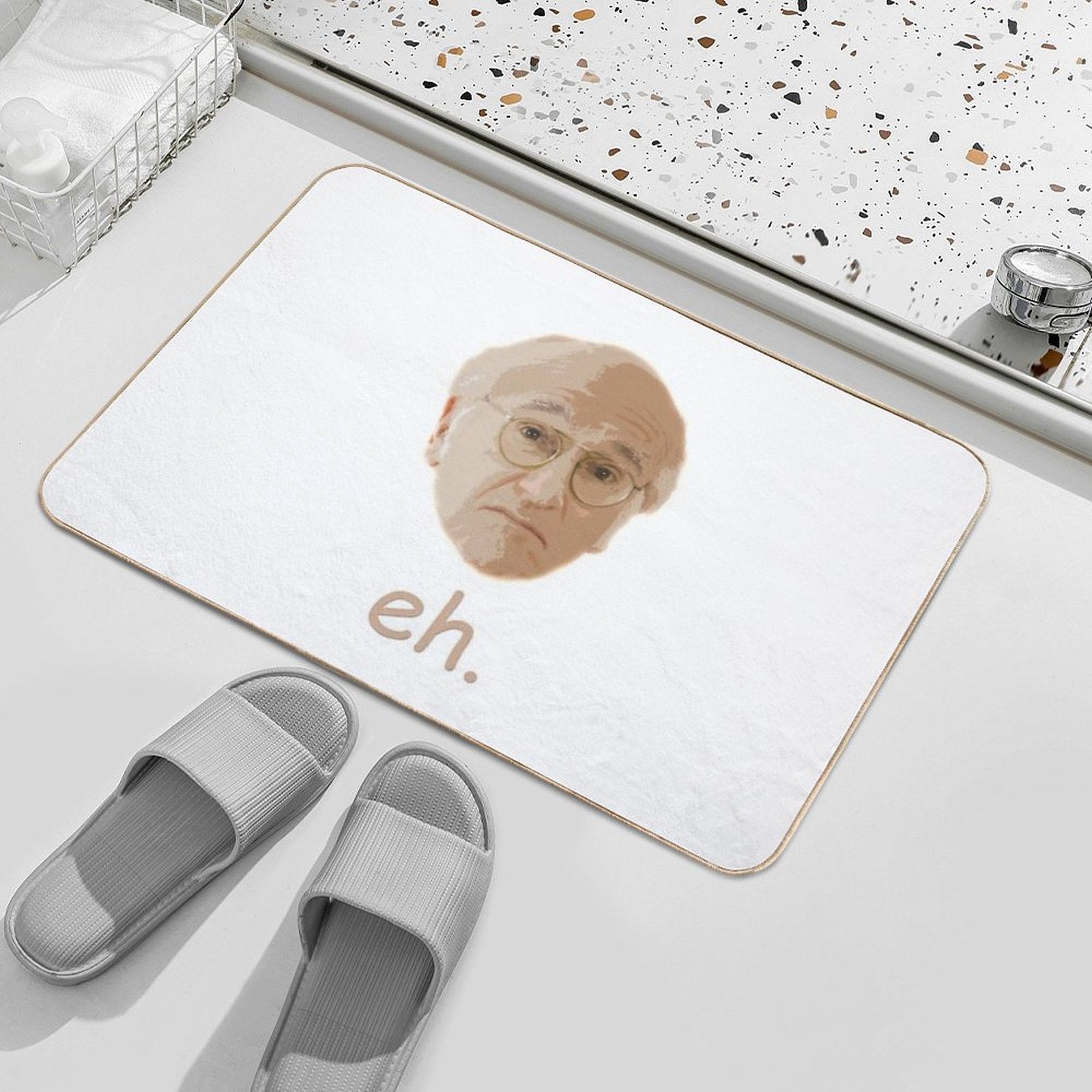 Larry David Eh.  Dirt-Trapping Bath Mat