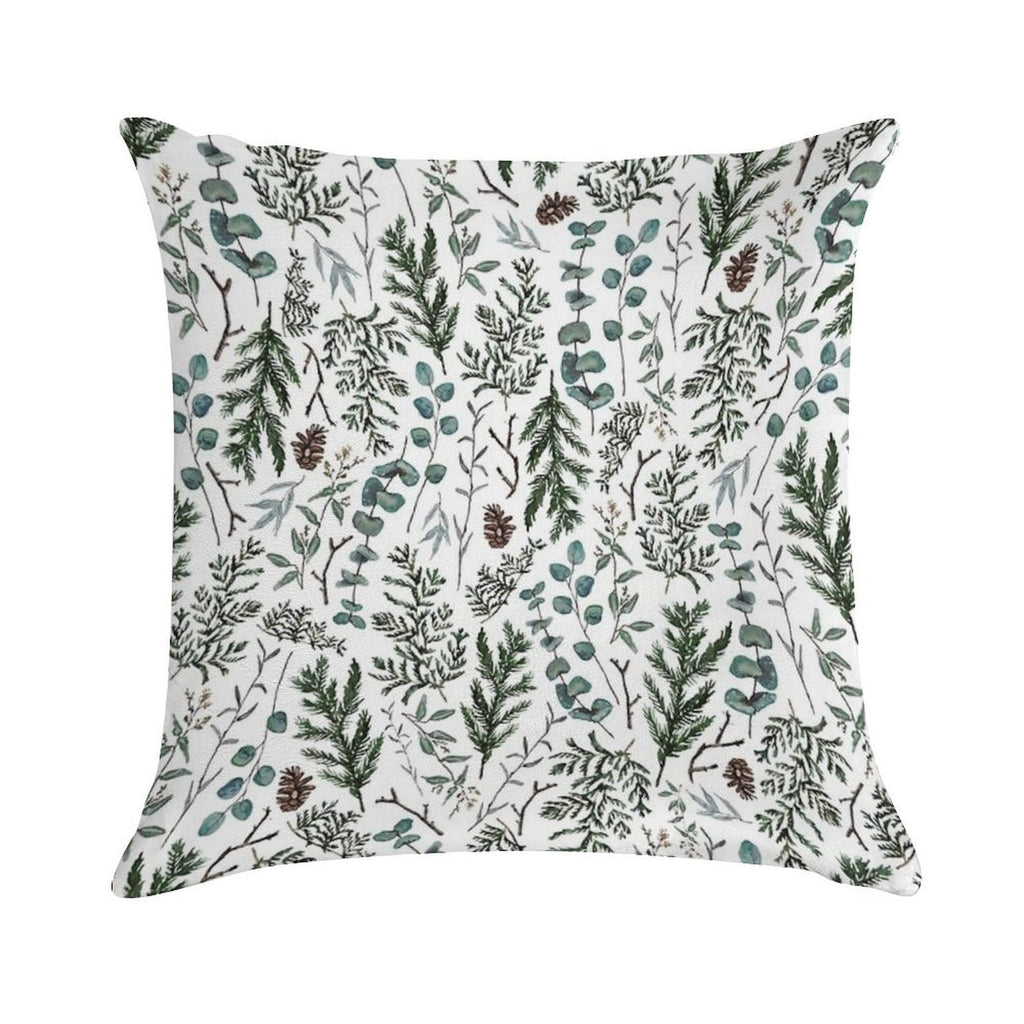 Pine And Eucalyptus Greenery Soft Warmth Comfort Throw Pillow