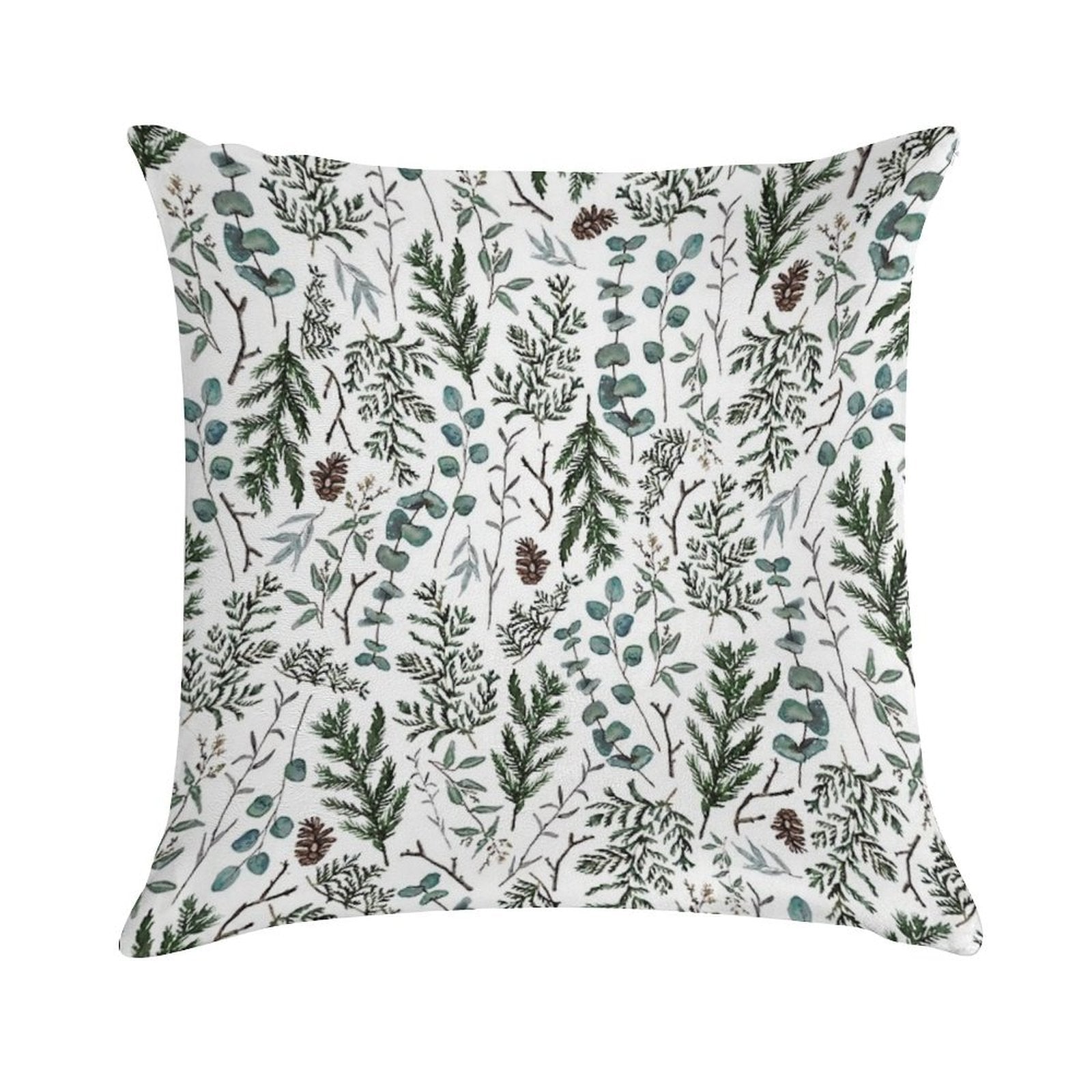 Pine And Eucalyptus Greenery Soft Warmth Comfort Throw Pillow