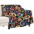 Mid-Century Modern Atomic Abstract Pattern Travel-friendly Throw Blanket