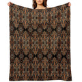 Original Wayang Prambanan Indonesian Brown Batik Eco-conscious Throw Blanket
