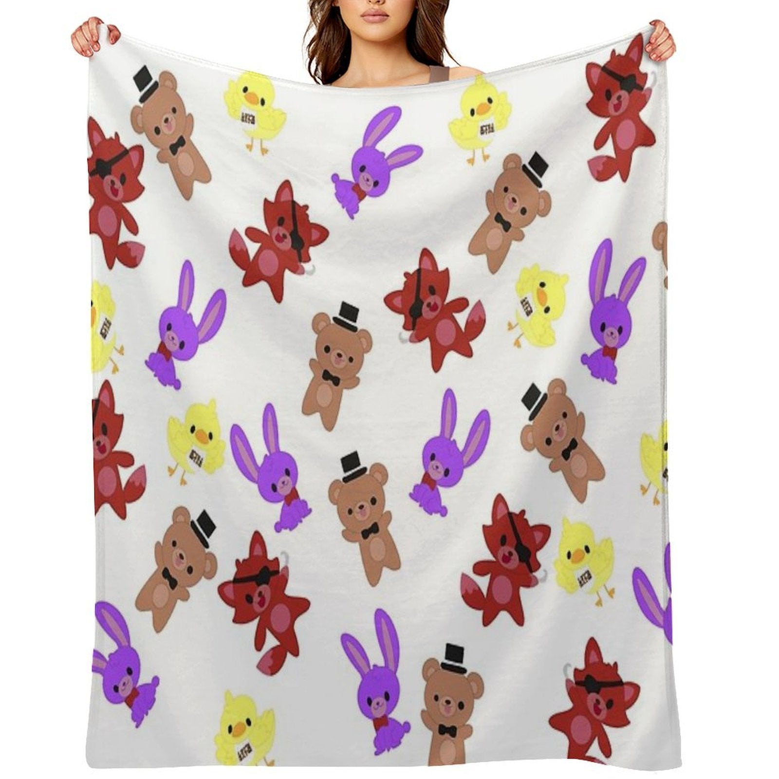 Cute Fnaf Pattern Compact Throw Blanket