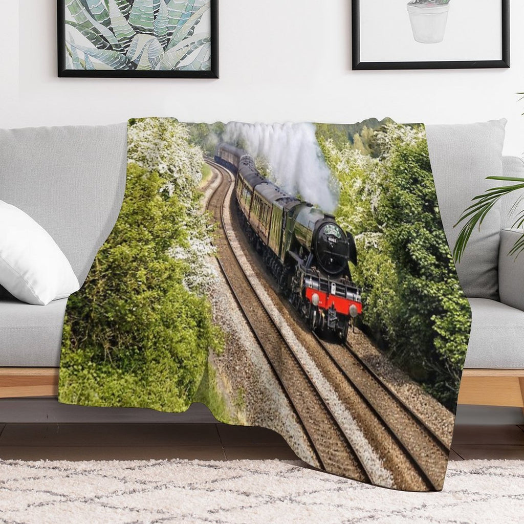 A3 Class 60103 Flying Scotsman Steam Locomotive Wrinkle-free Throw Blanket