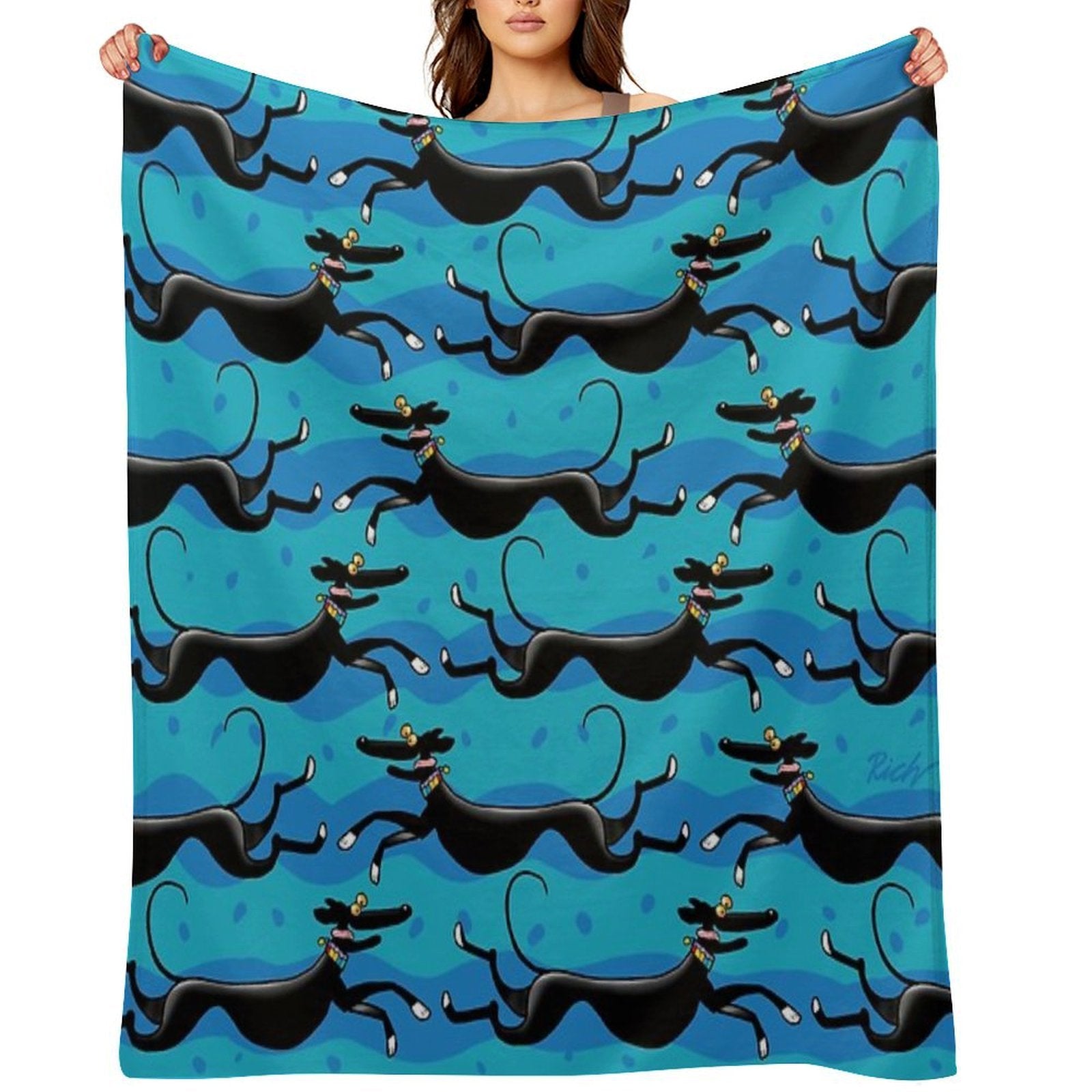 Blue Zoomies Pattern Durable Throw Blanket