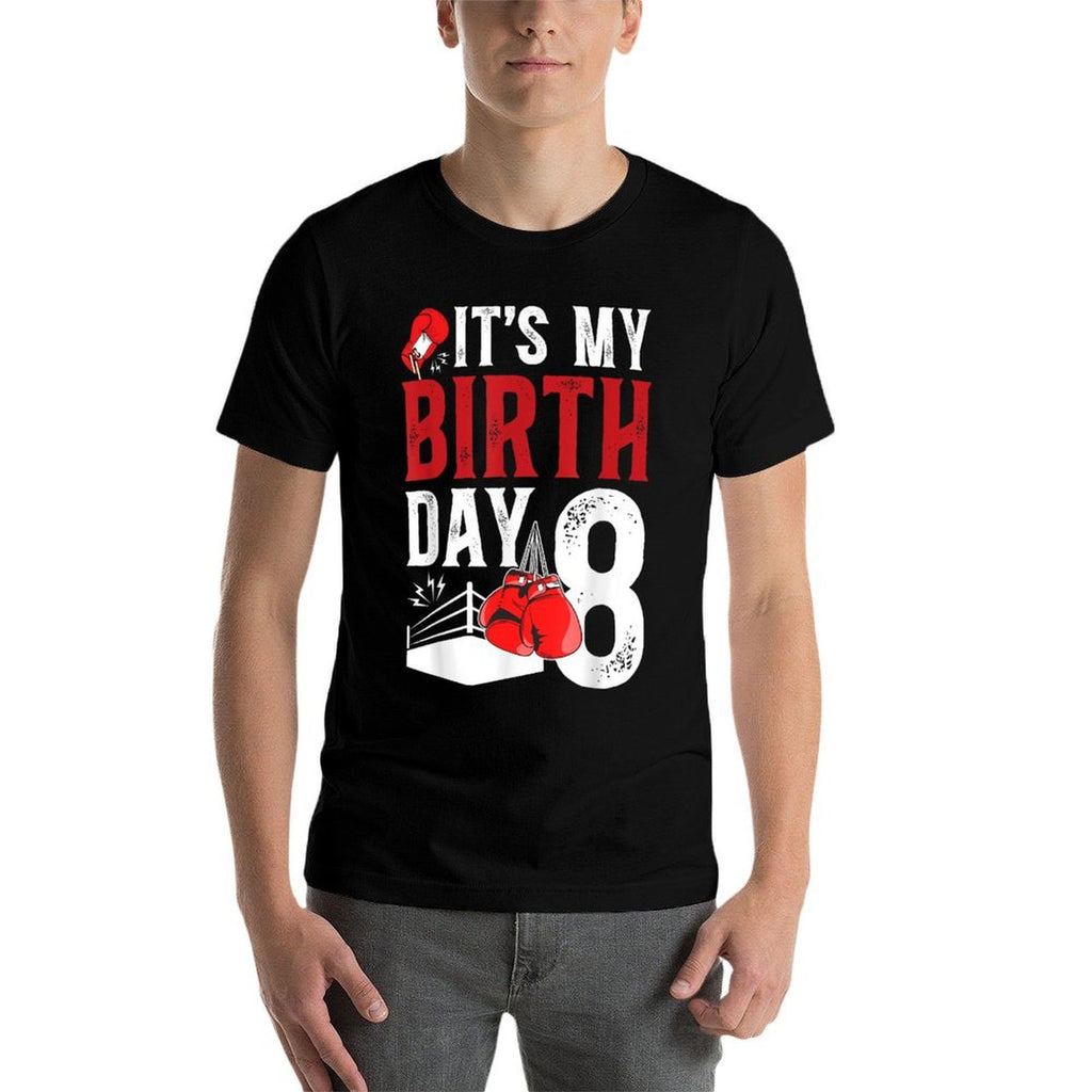 8th Birthday Boxing Boy 8 Year Old Boxer Bday Party  Slim-fit Cut T-Shirt