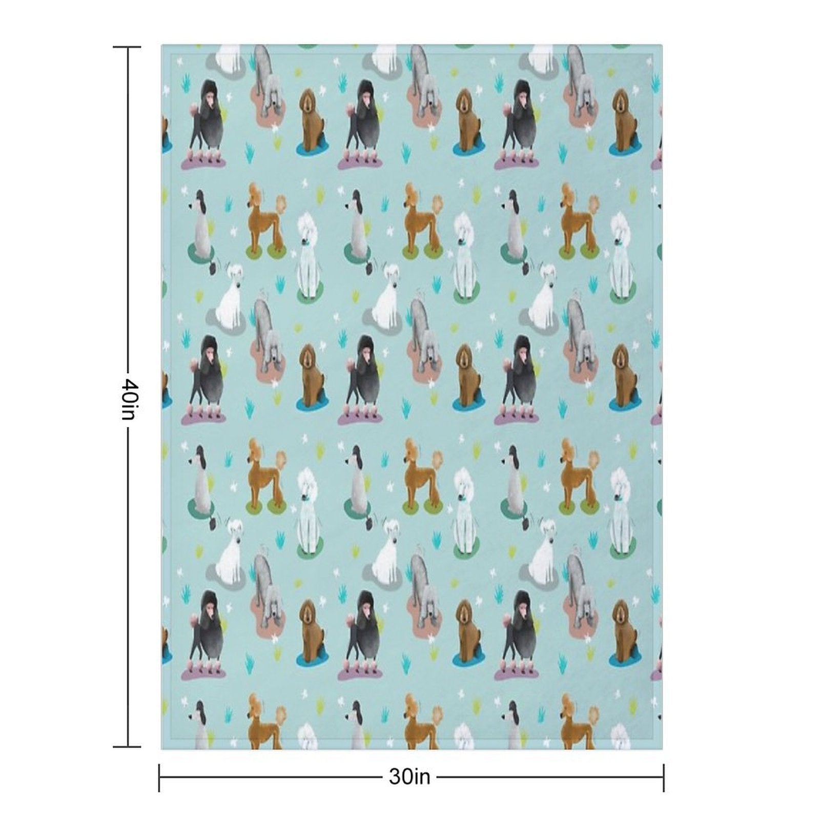 Retro Exit Poodles Premium Throw Blanket