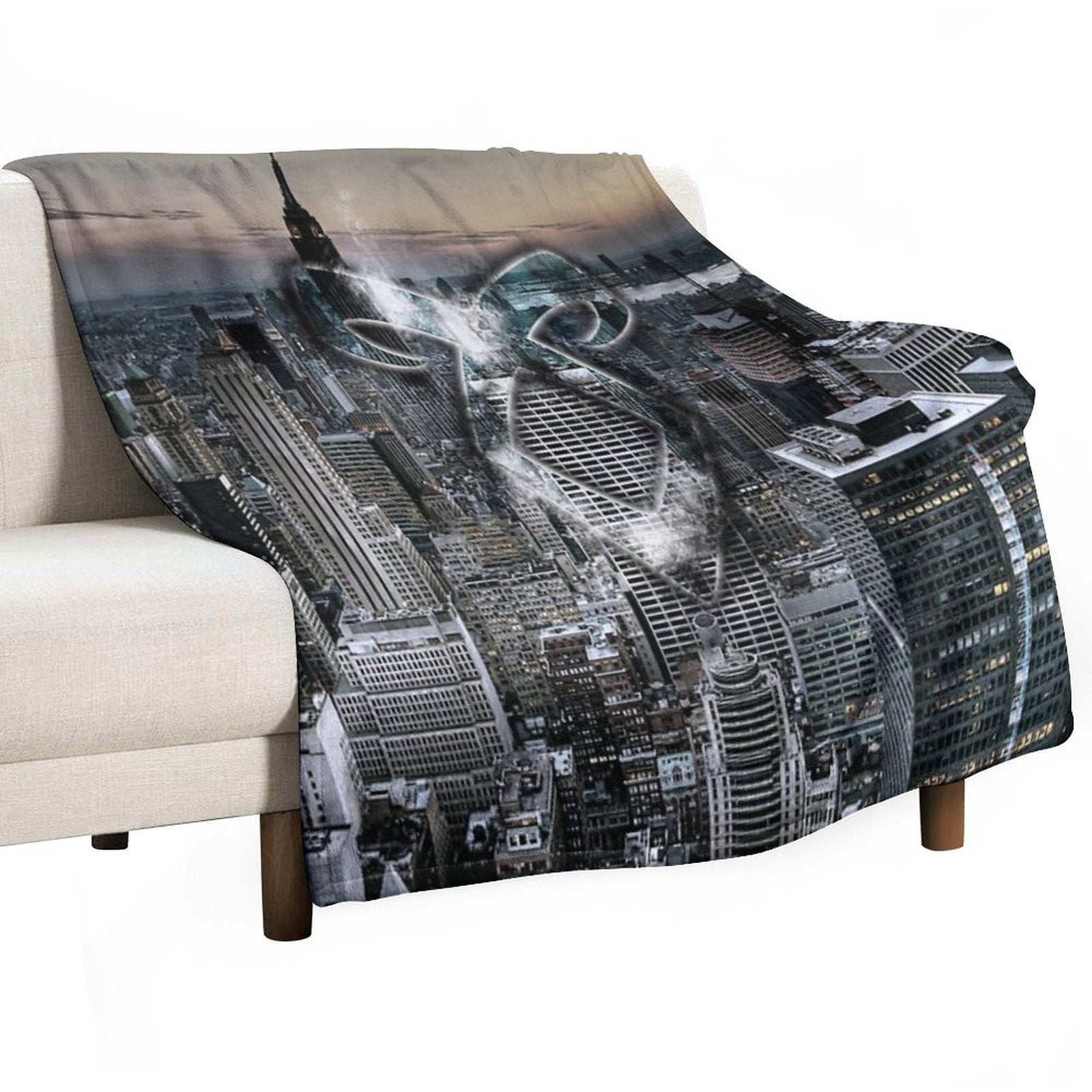 Angelic Rune NYC City-Scape Durable Throw Blanket
