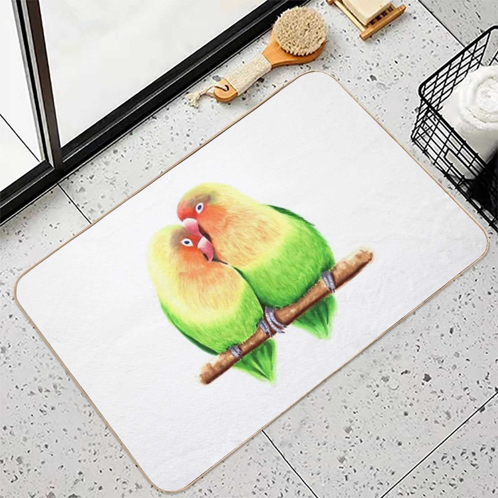 Lovebird Parrots  Long-Lasting Bath Mat