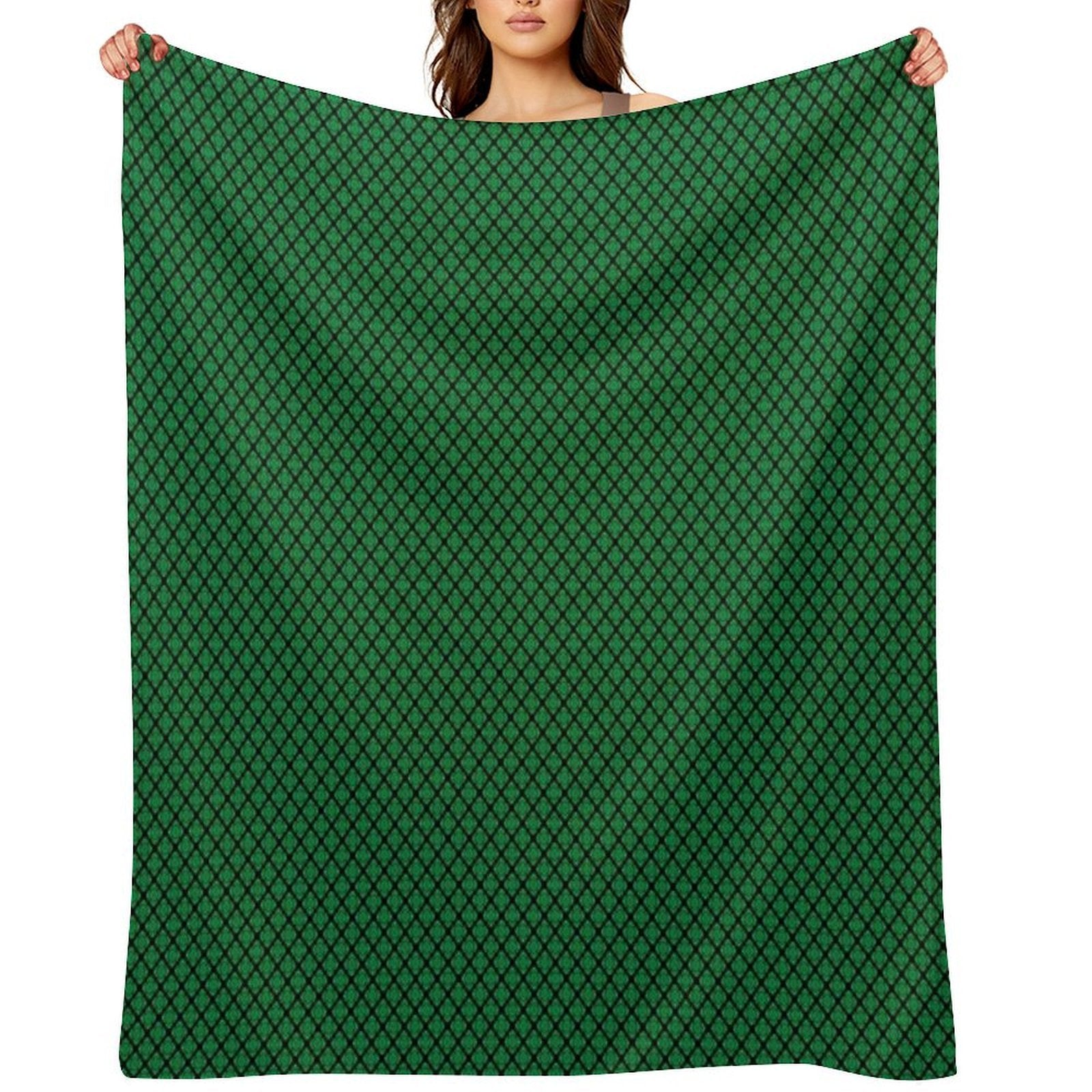 Green And Black Medallions Travel-friendly Throw Blanket