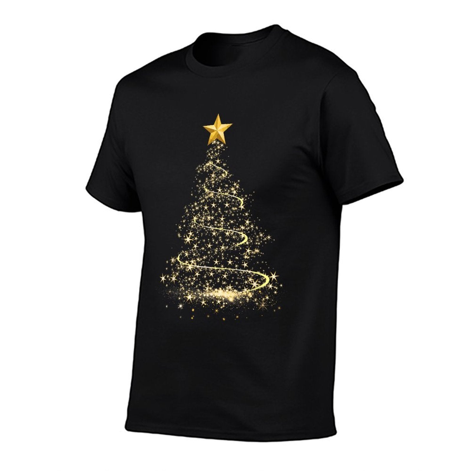 Funny Christmas Tree in Gold Merry Christmas Pajamas Women  Fade-proof Color T-Shirt