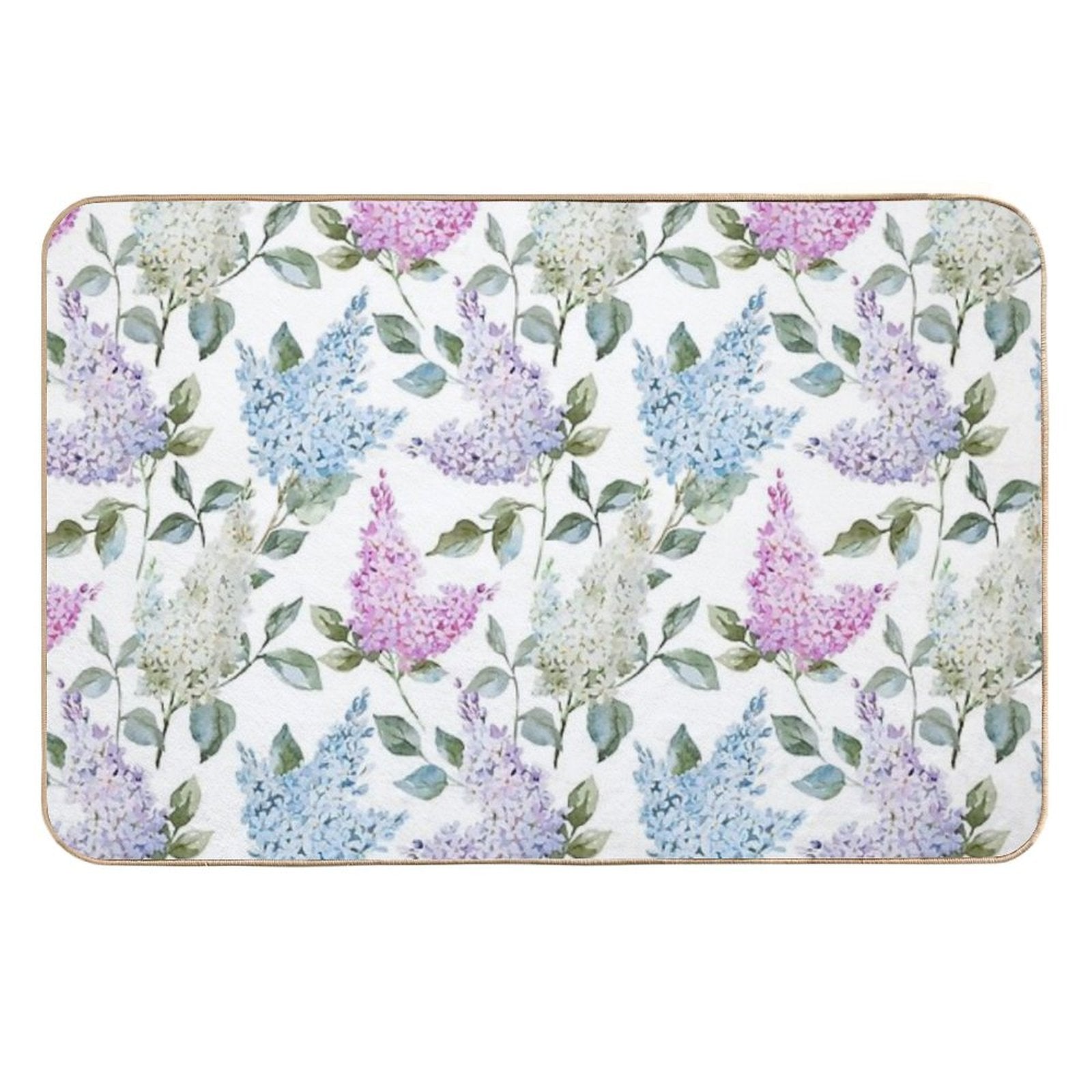 Lilac Flower Retro Vintage Pattern Durable Bath Mat