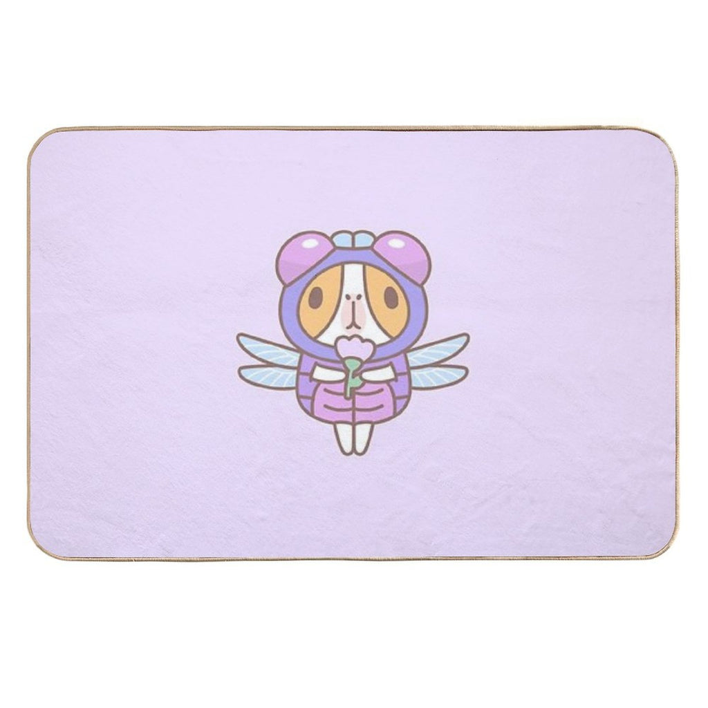Guinea Pig in Dragonfly Costume  Slip-Resistant Bath Mat