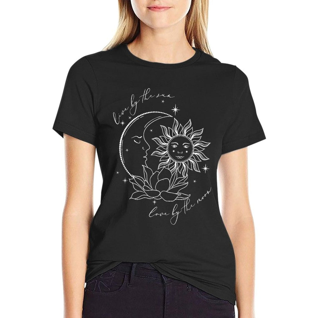 We Live By The Sun Love By The Moon Spirituality Bohemian  Trendy Pattern T-Shirt
