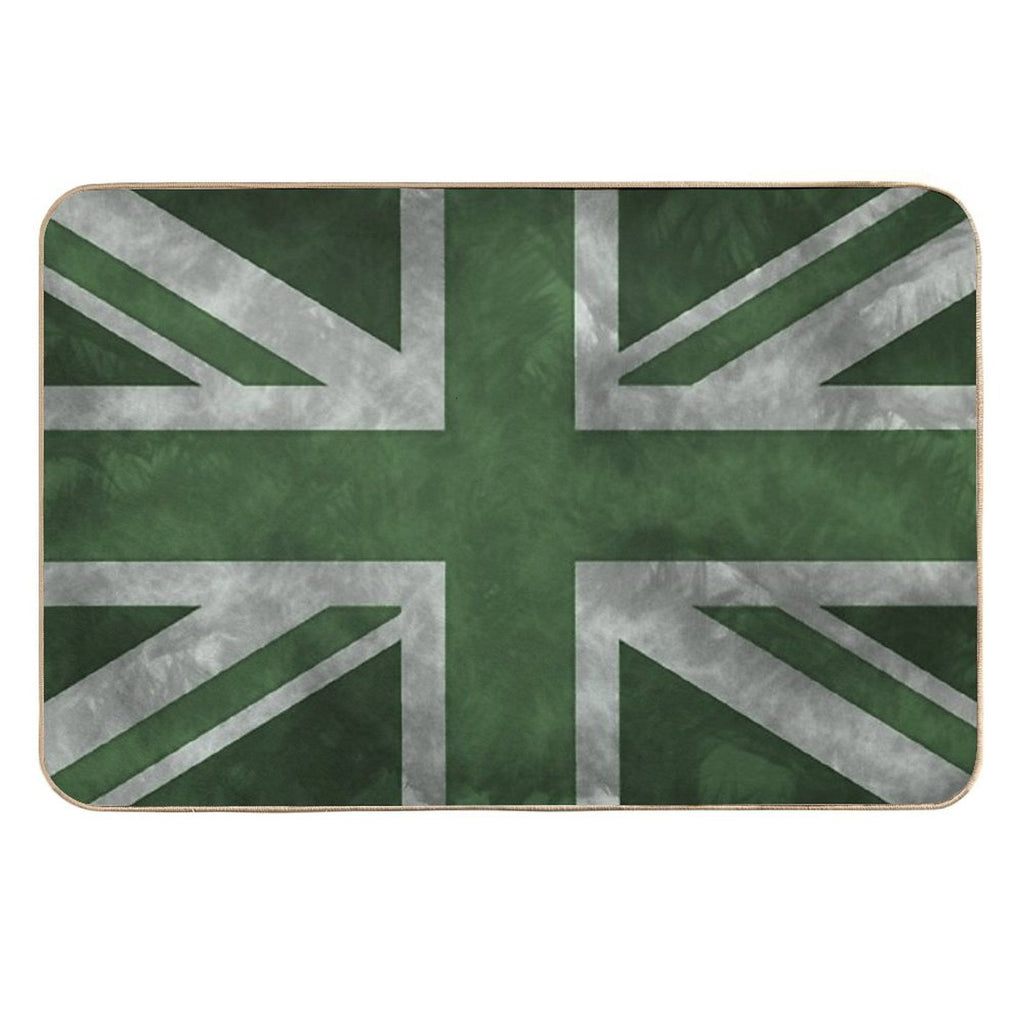 Green Distressed Union Jack  Multi-Purpose Bath Mat