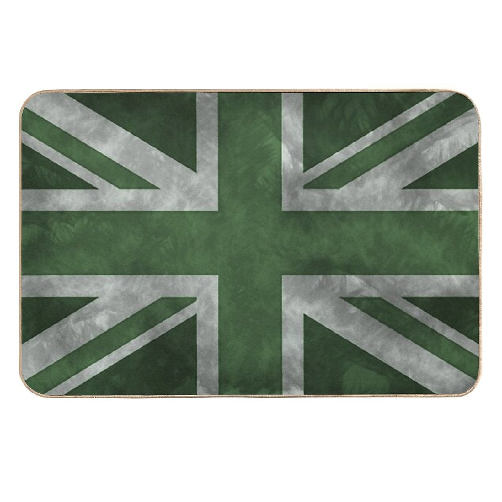 Green Distressed Union Jack  Multi-Purpose Bath Mat