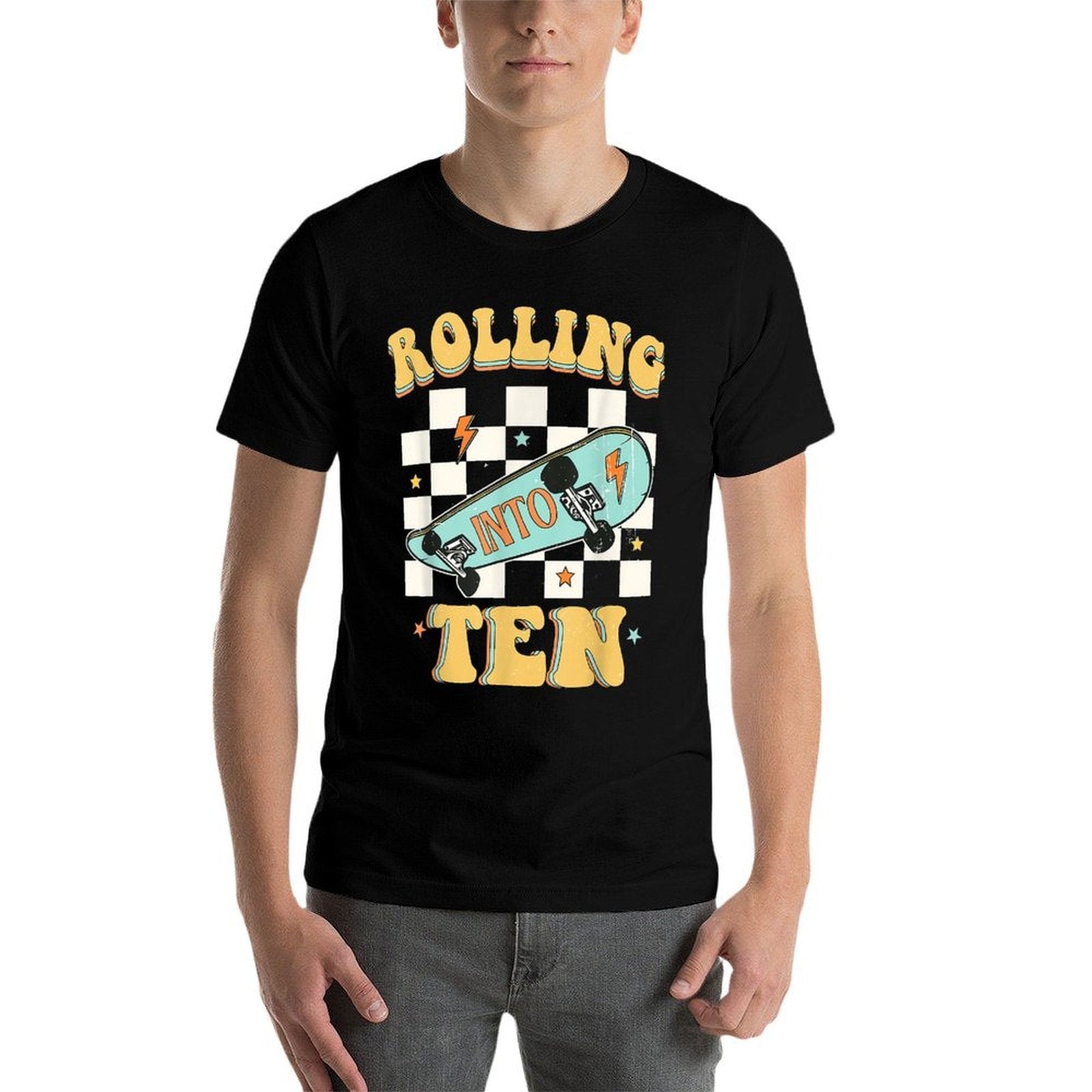 Rolling Into Ten Year Old Skateboard Skater 10th Birthday  Relaxed-fit T-Shirt