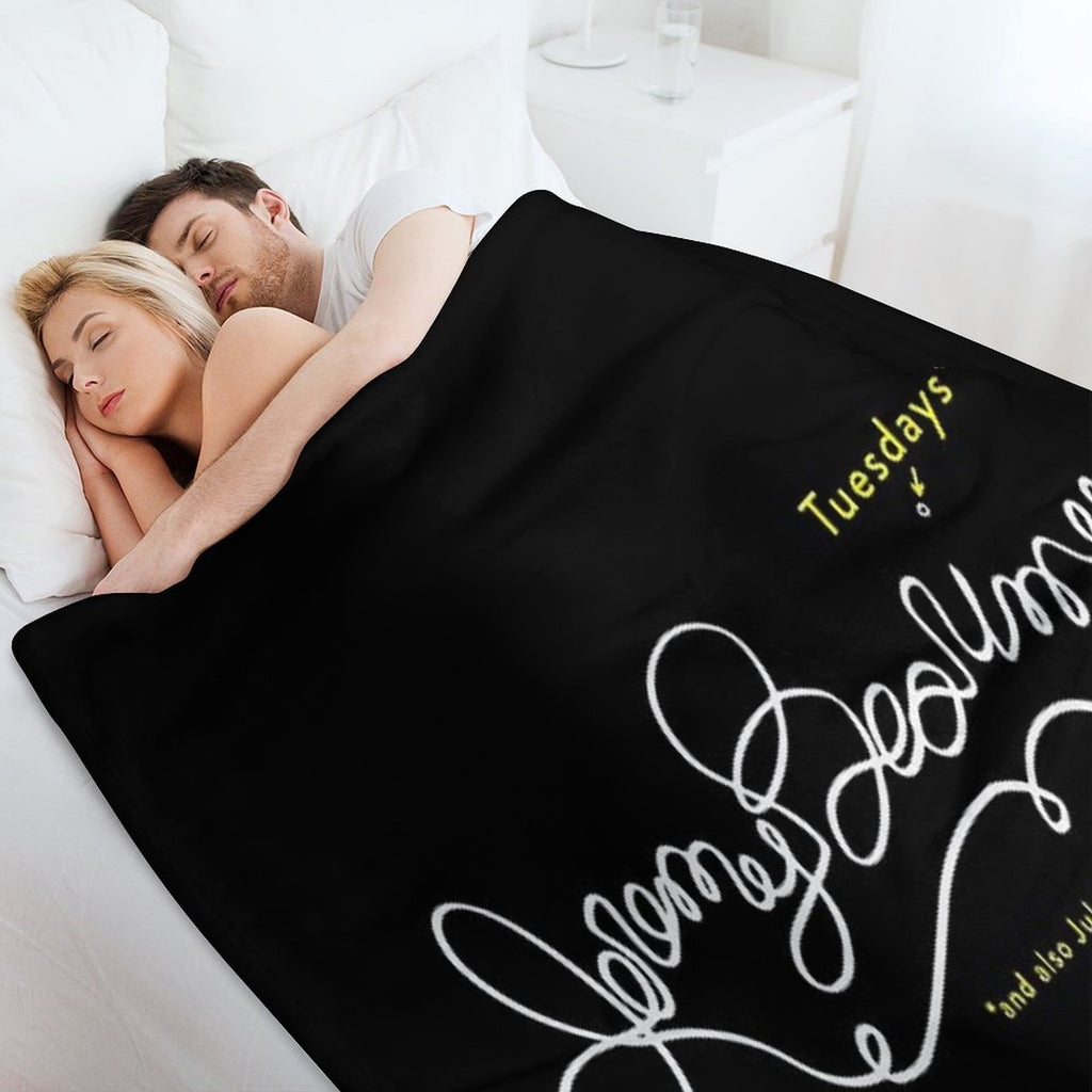 Jeremy Bearimy in White (with Notation) Easy Care Throw Blanket