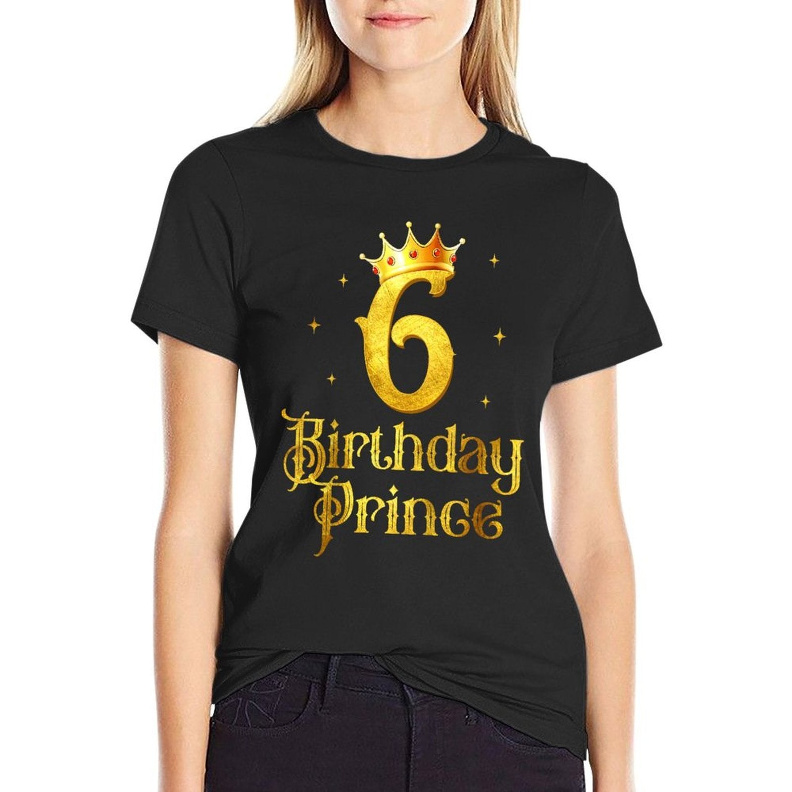 Kids 6th Birthday Decorations For Boys Prince 6 Years Old  Stretchy T-Shirt