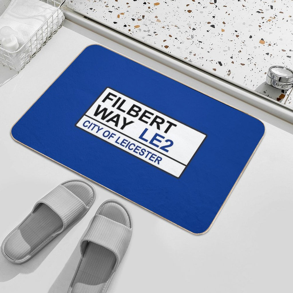 Leicester City Football Team Filbert Way Street Sign  Toxin-Free Bath Mat