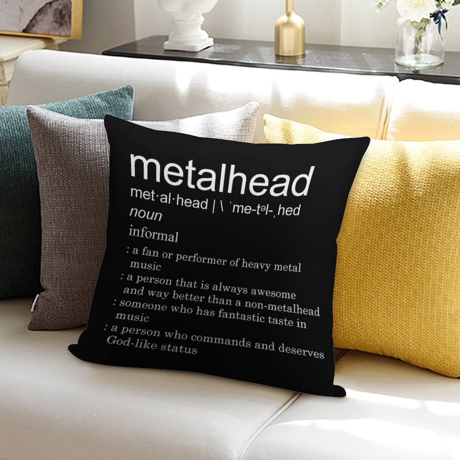 Metalhead Meaning Soft Easy Maintenance Throw Pillow