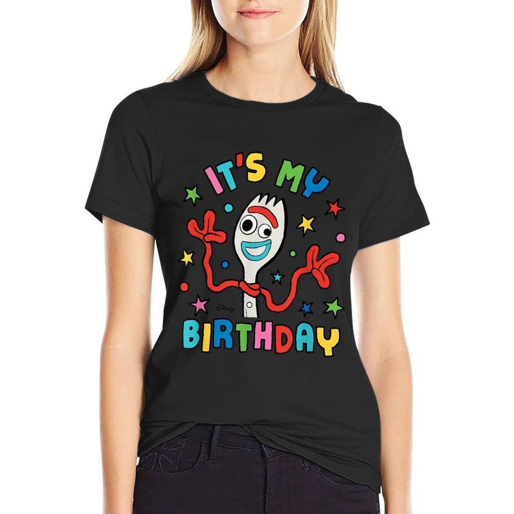 Toy Story - Forky Its My Birthday  Trendy Pattern T-Shirt