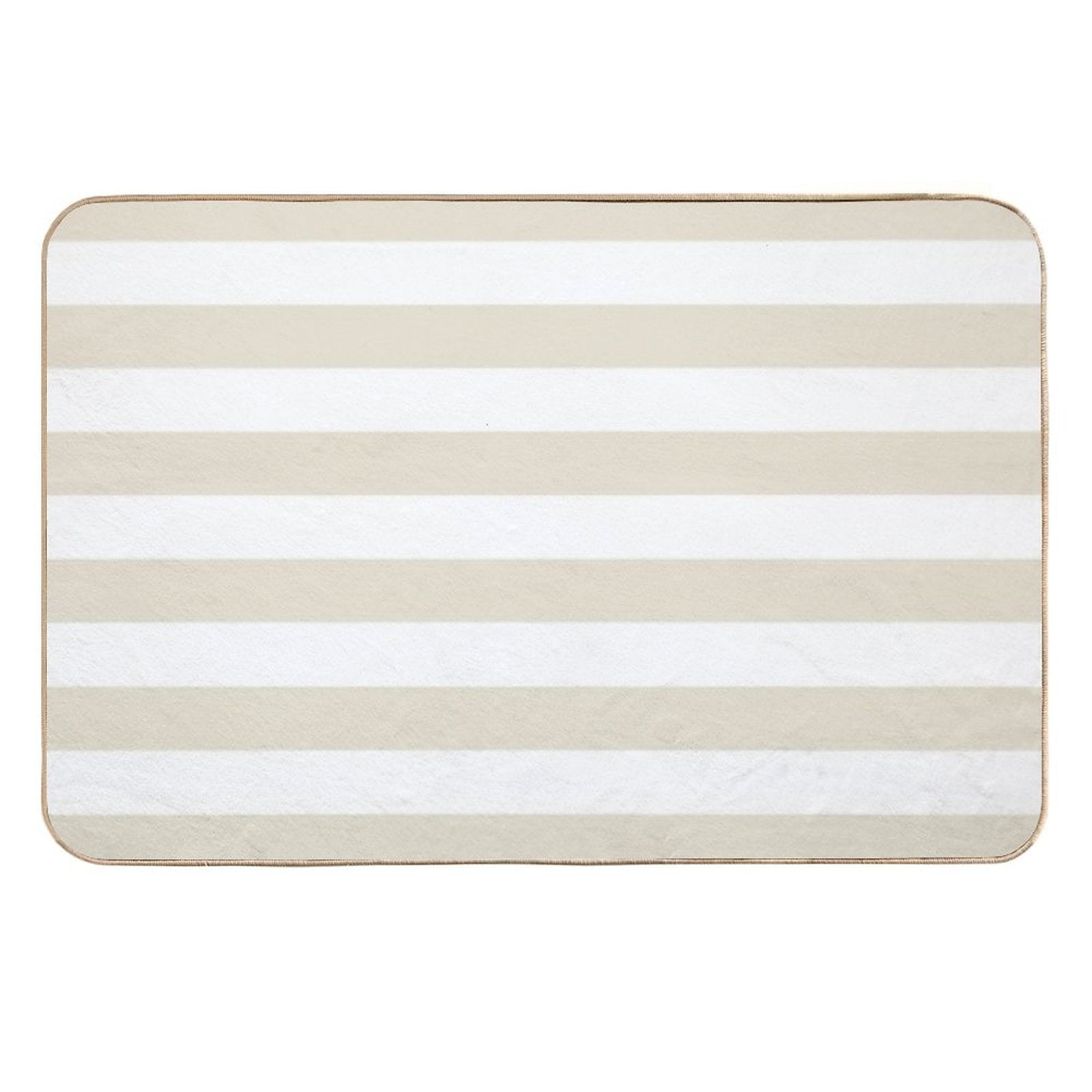 Beige And White Horizontal Stripe Pattern - Hue Coordinates WPantone Baby's Breath 11-0202 2022 Trending Color Durable Bath Mat
