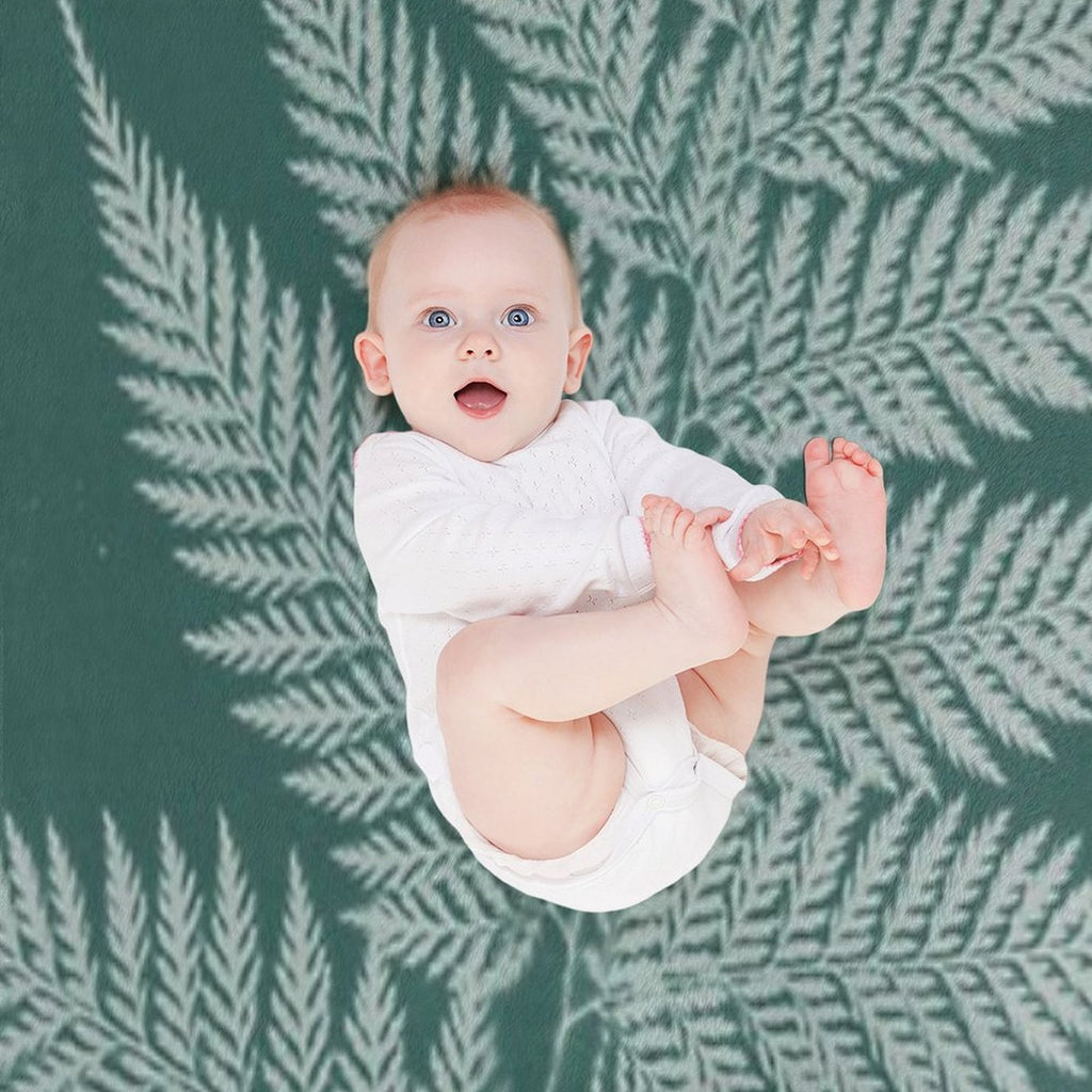 Green Fern Anti-pilling Throw Blanket