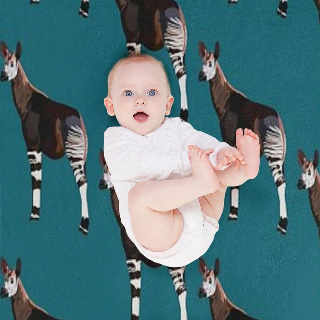 O Is for Okapi Wrinkle-free Throw Blanket