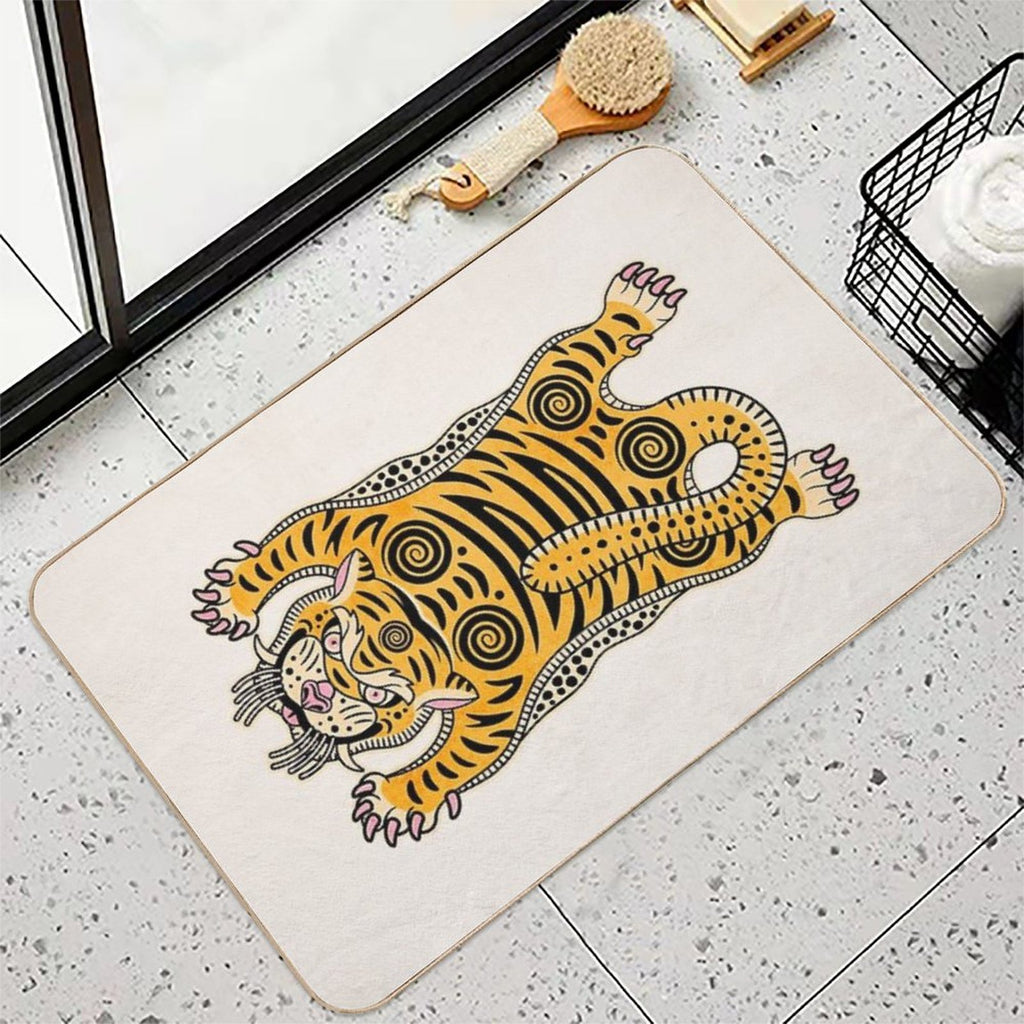 King Of The Jungle 01 Golden Tiger Edition  Rapid-Drying Bath Mat