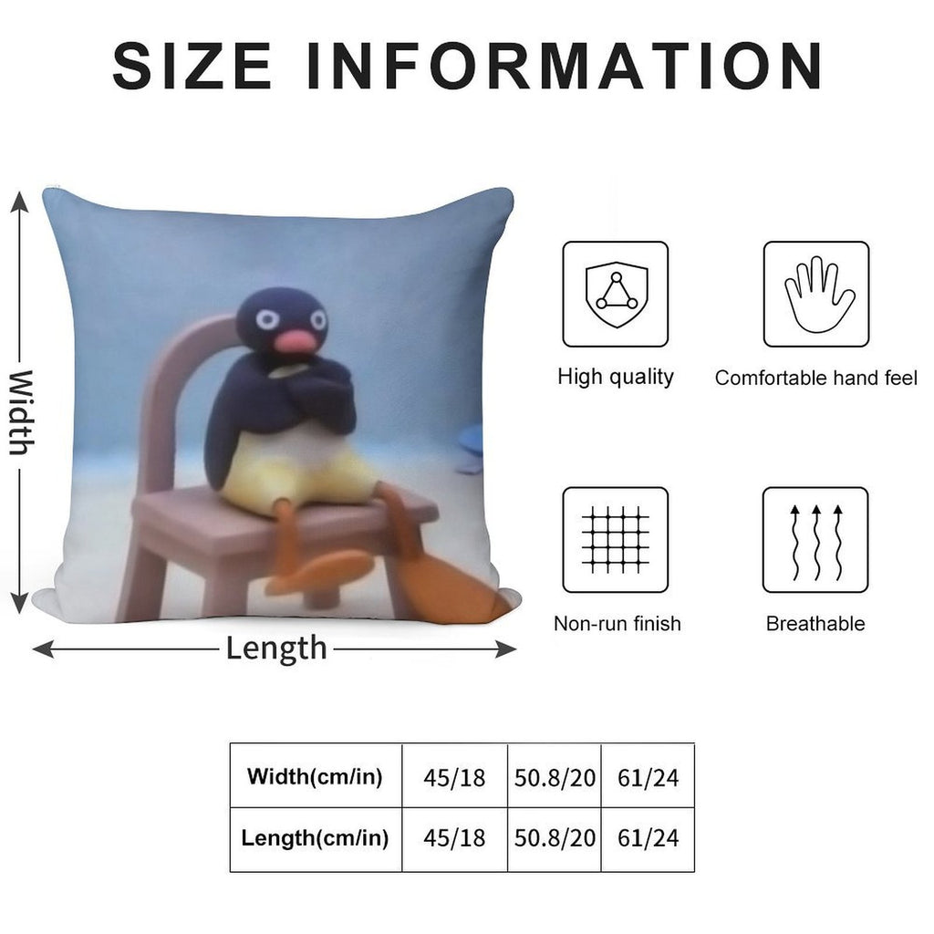 Angry Pingu Soft Multiple Sizes Throw Pillow
