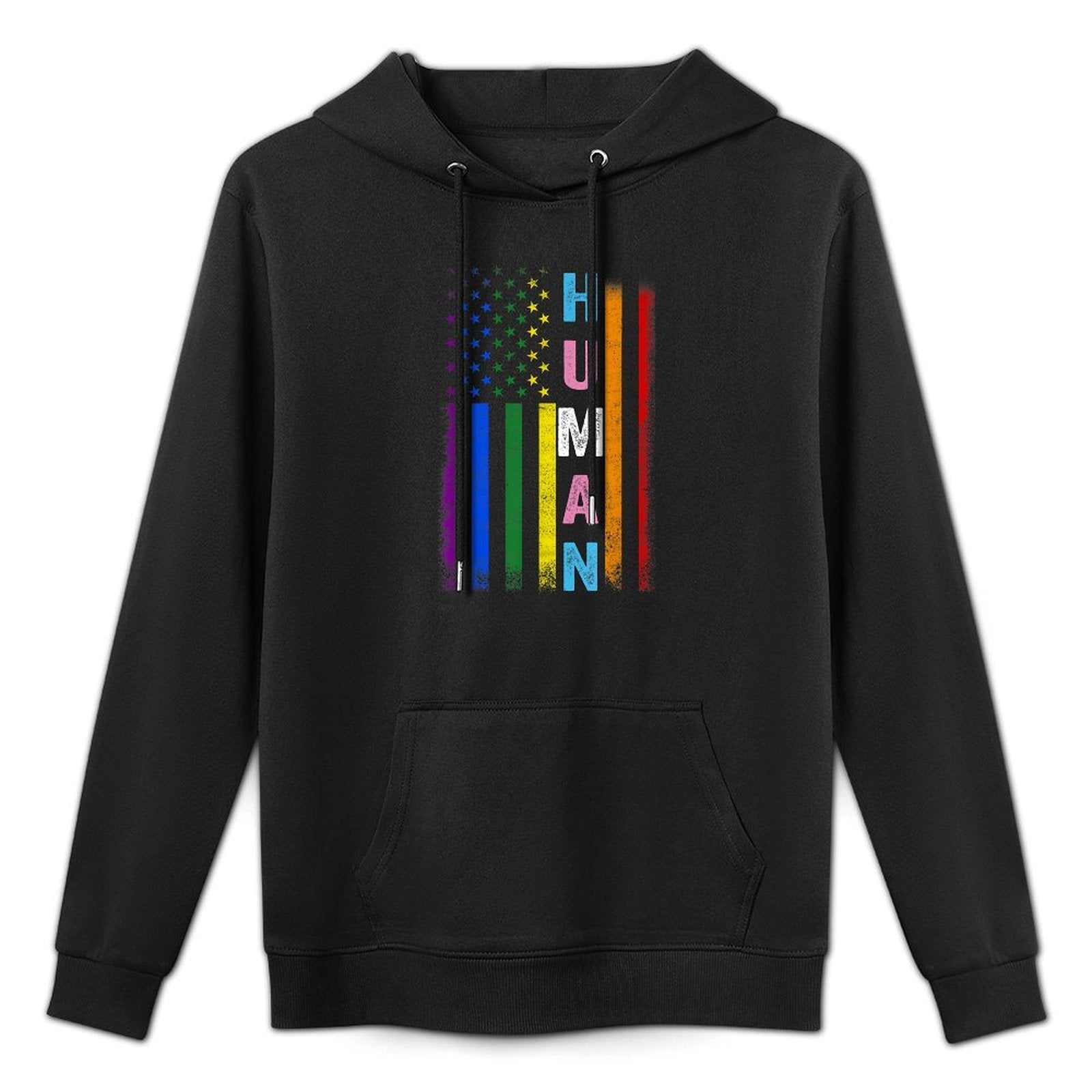 HUMAN LGBT American LGBTQ Rainbow Pride Month Men Women Casual Wear Hoodie