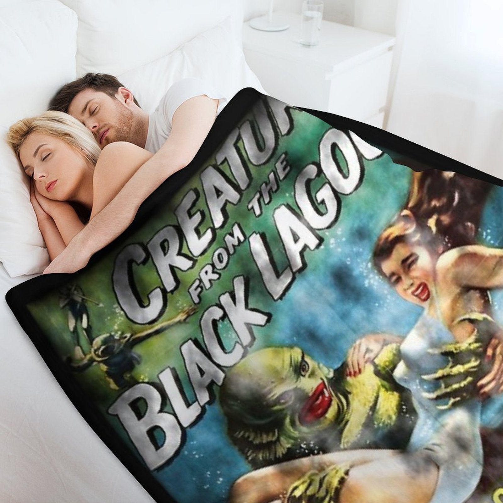Creature From The Black Lagoon - Dark Version. Plush Throw Blanket