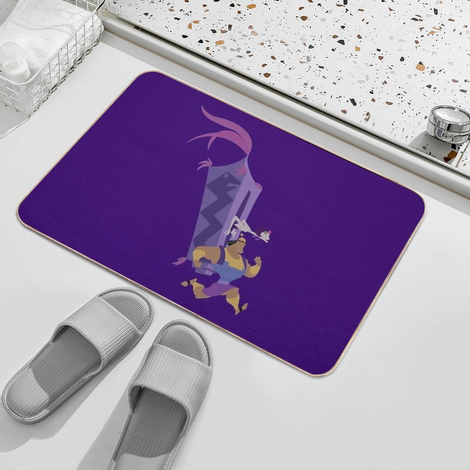 Minimalist Kronk And Yzma  Stain-Proof Bath Mat