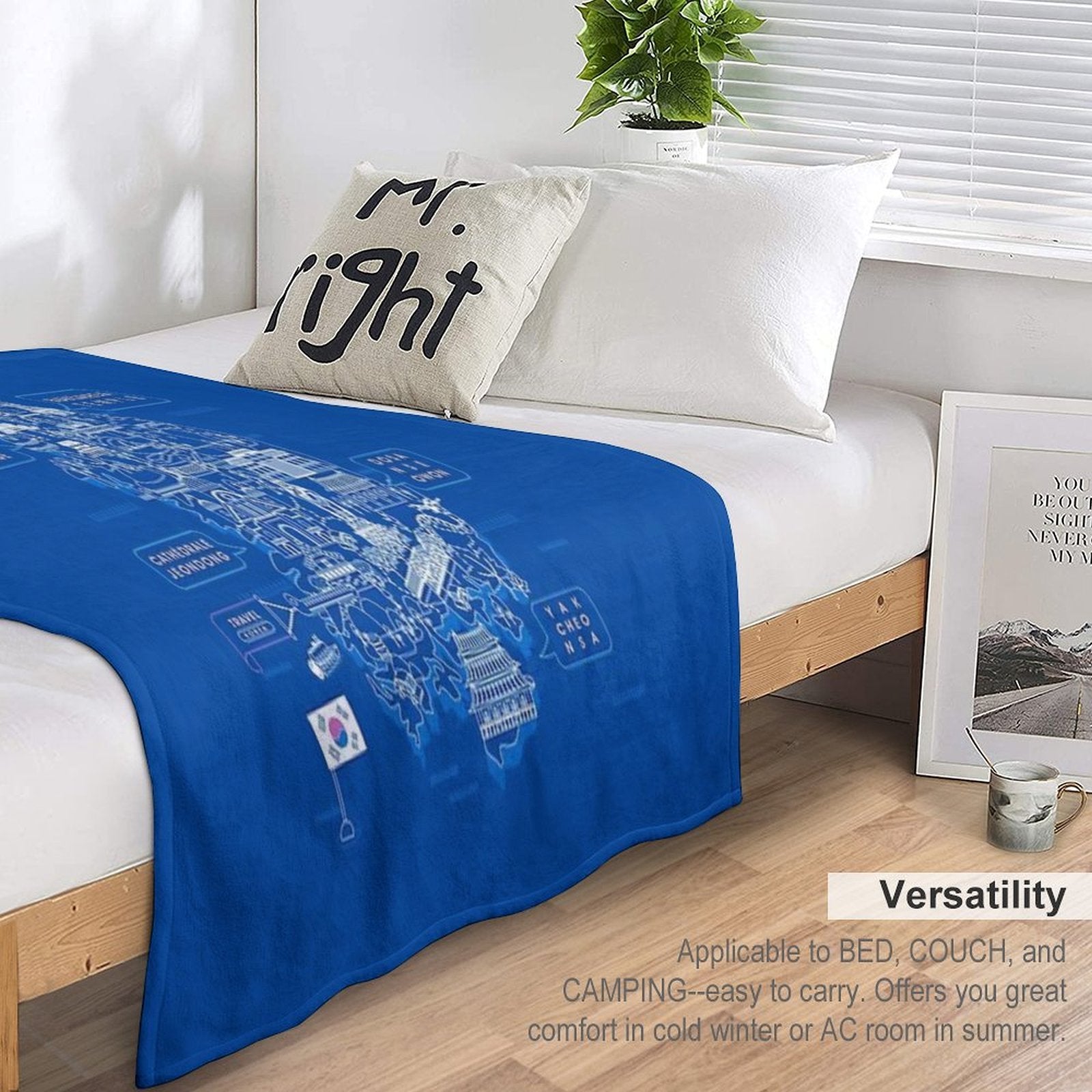 Welcome To South Korea Travel Map Velvety-soft Throw Blanket