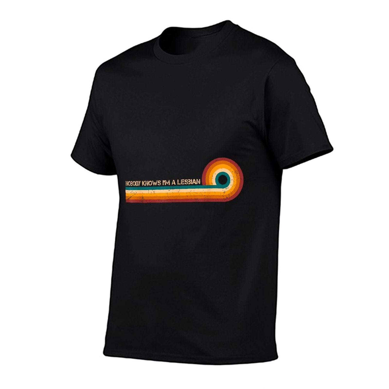 Sarcastic Retro Stripes Nobody Knows Im A Lesbian  Wrinkle-resistant T-Shirt