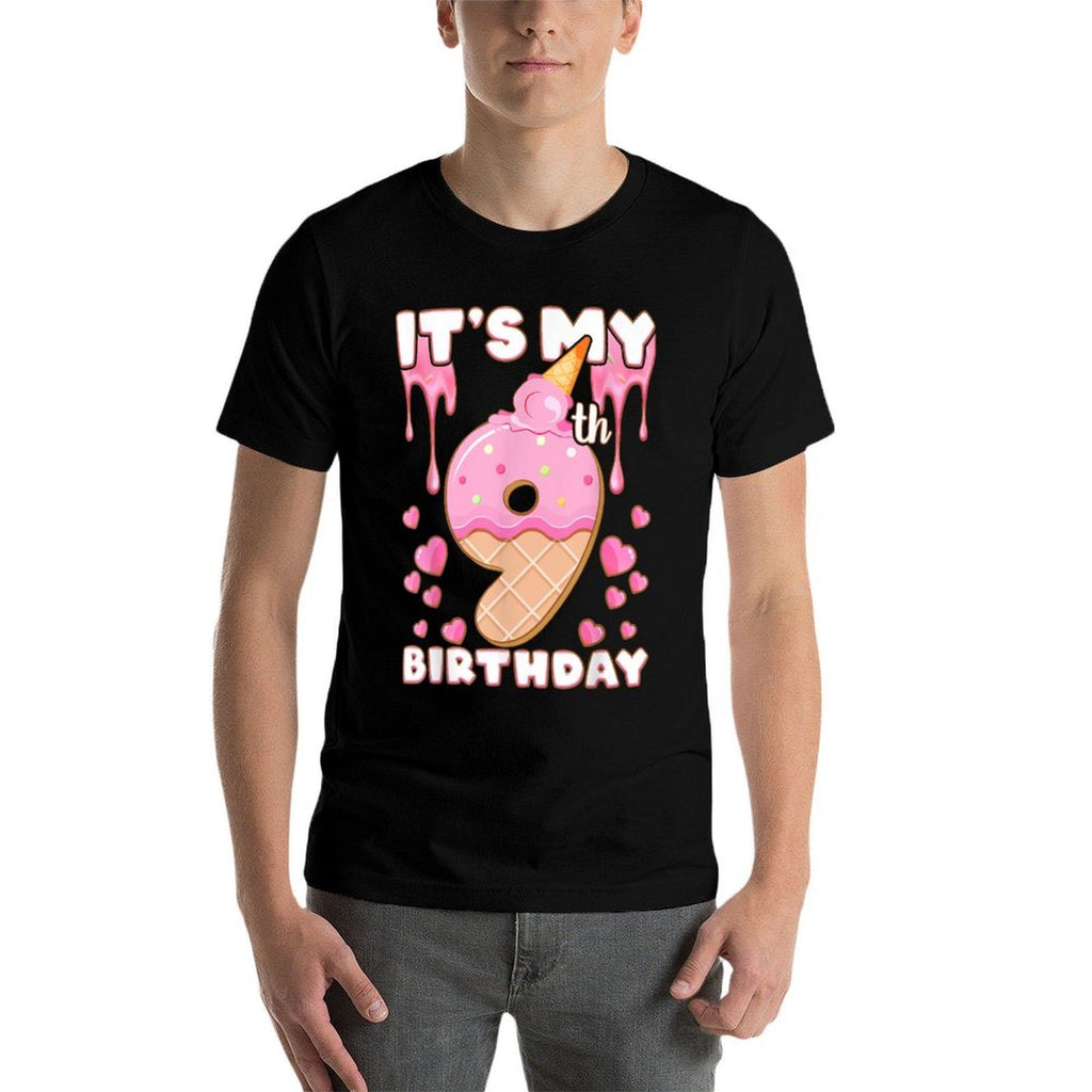 Birthday, Girl 9 Years, Ice Cream, It's My 9th Birthday Comfortable T-Shirt