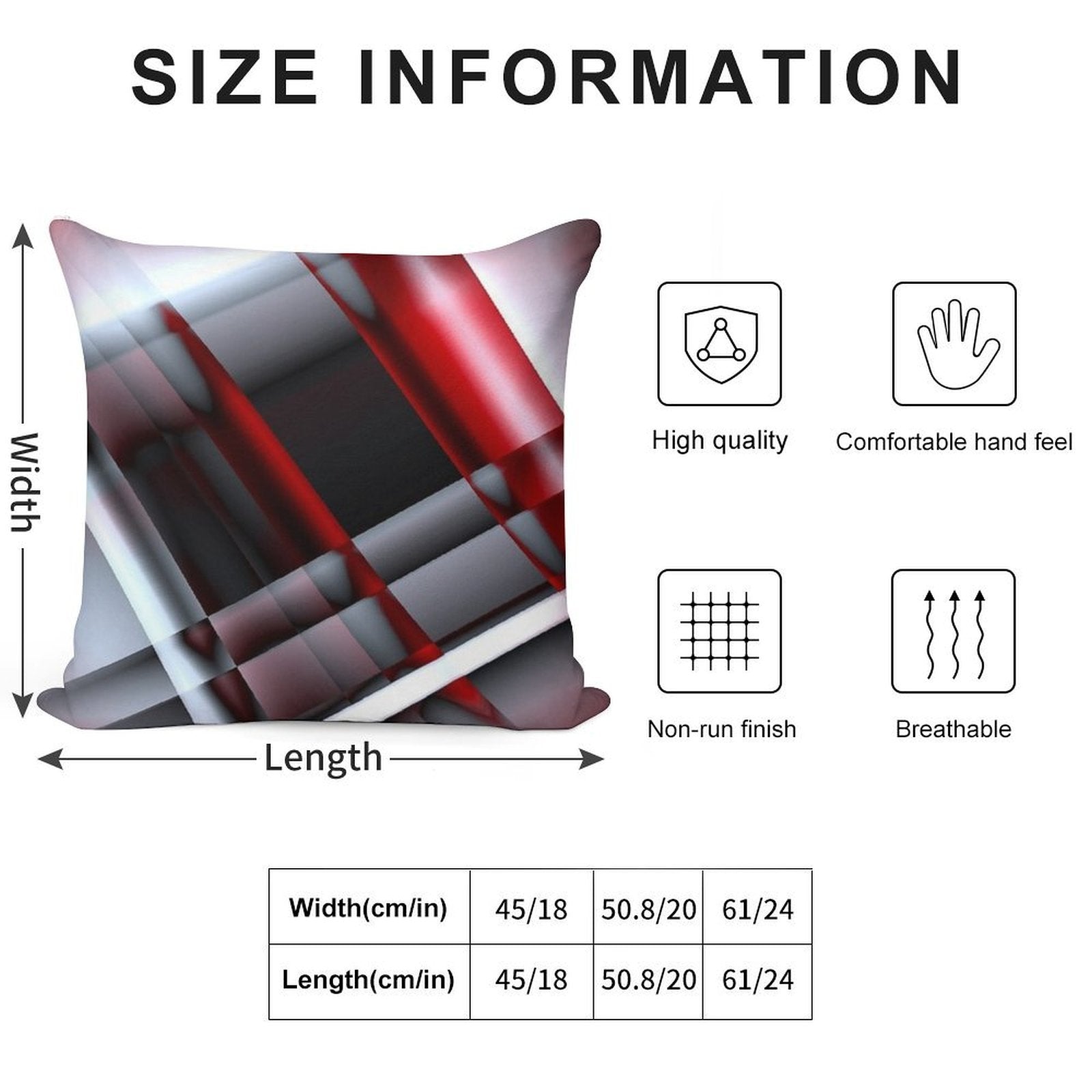 Decorative Red And White Soft Short Plush Fabric Throw Pillow