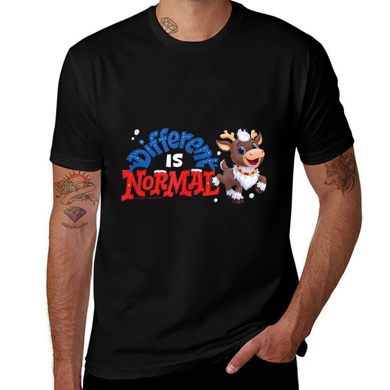 Reindeer in Here Christmas Blizzard Different Is Normal Logo  Vintage-inspired T-Shirt