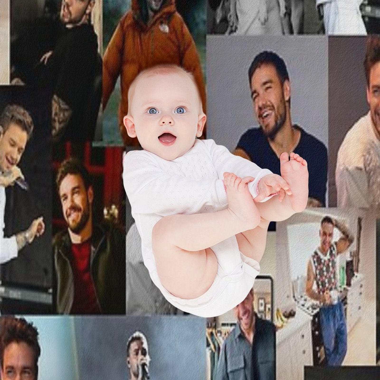 Liam Payne Collage Wrinkle-free Throw Blanket