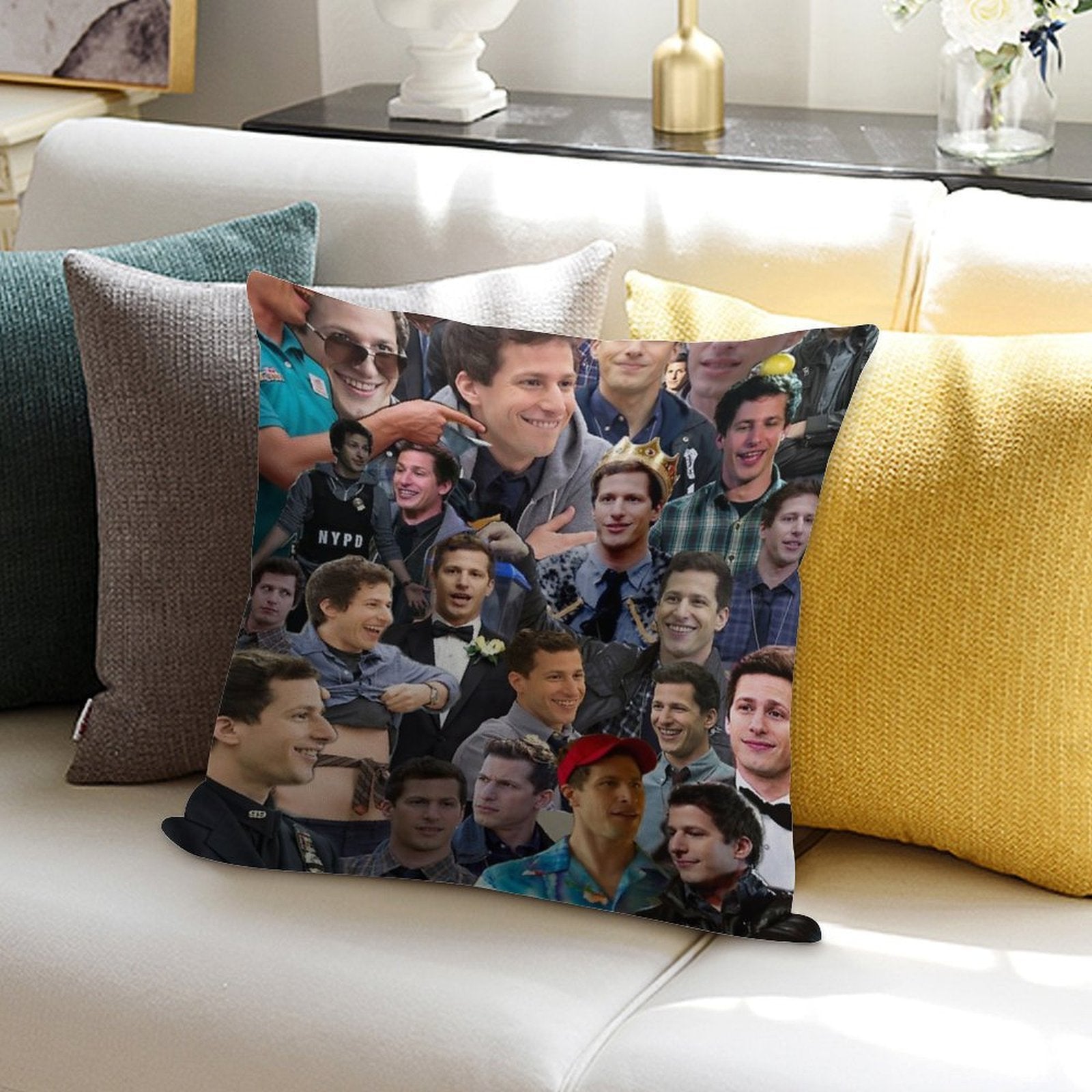 Jake Peralta Collage Soft Style Accent Throw Pillow