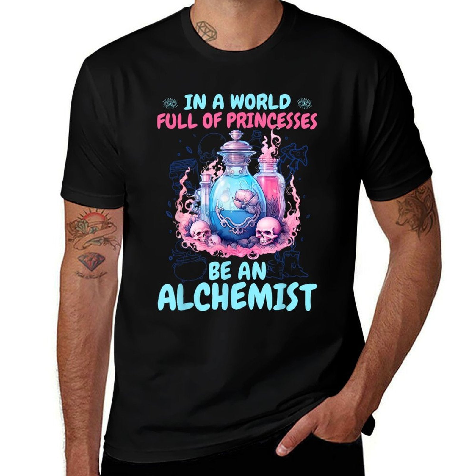 Arcane Elixirs  Enchanteds Mystic Alchemist Potion Master Magical Arts Womens Fantasy - Black, Small,  High-quality Stitching T-Shirt