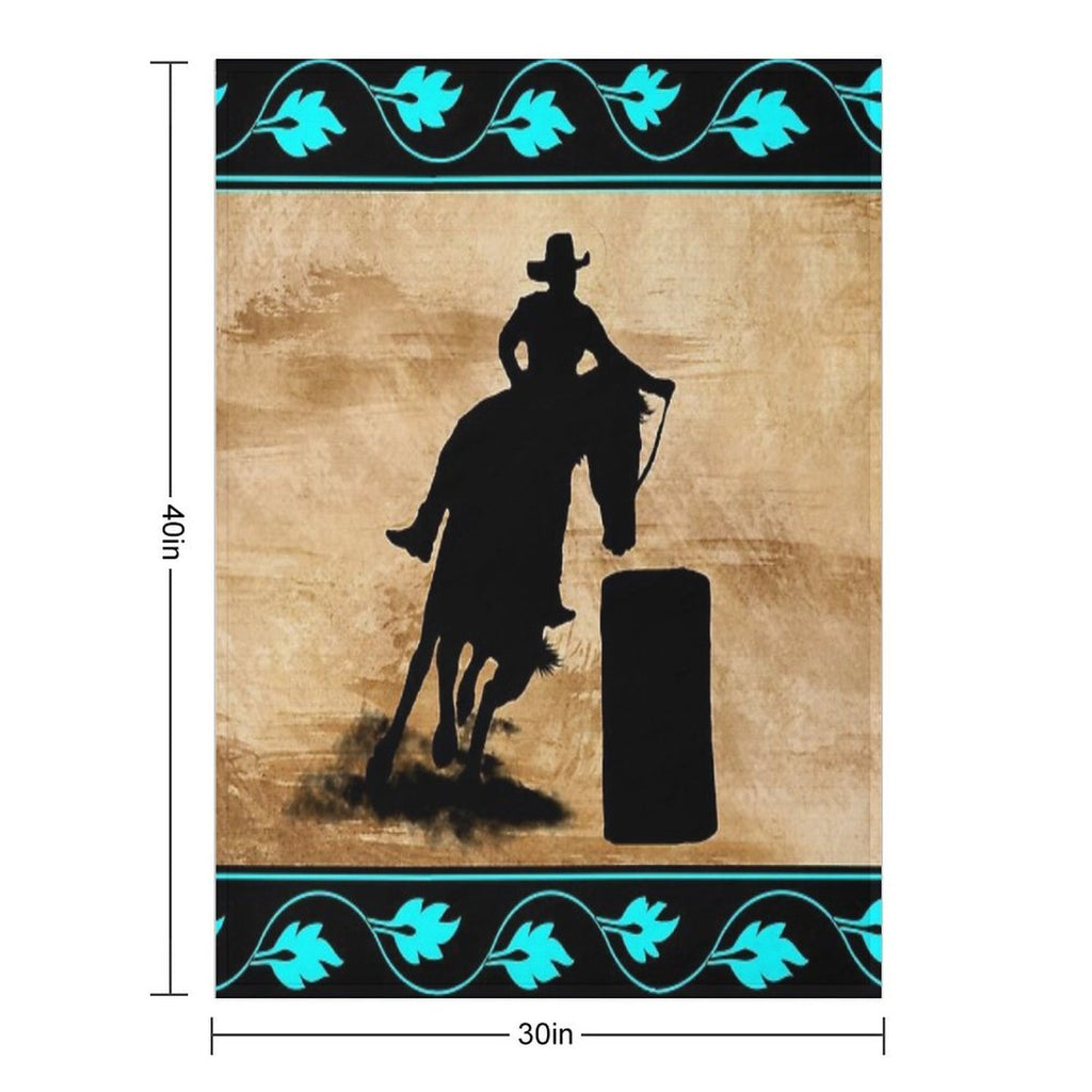 BARREL RACING HORSE, BARREL RACING GIFTS FOR HER Sustainable Throw Blanket