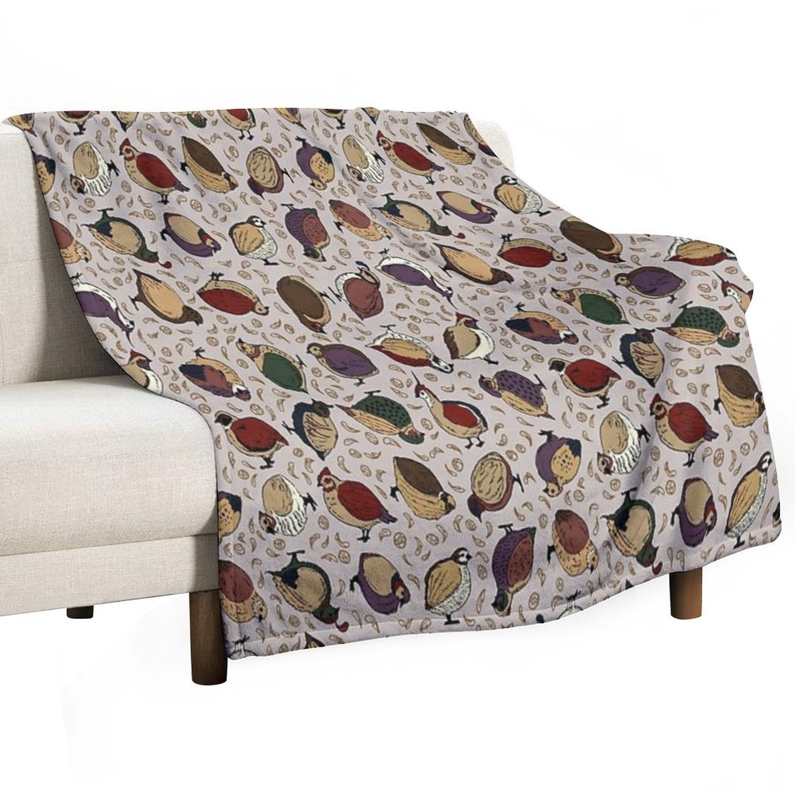 Rustic Quail (Now With More Quail!) Durable Throw Blanket