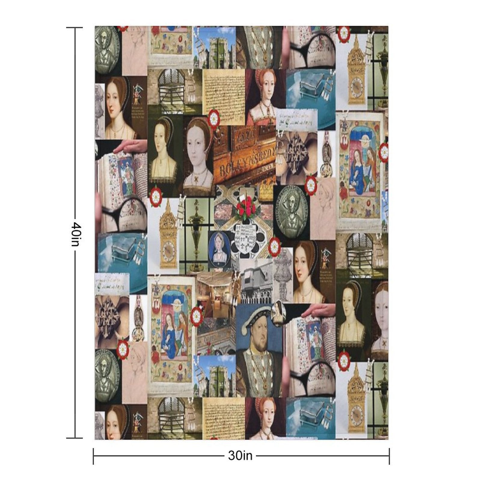 Anne Boleyn Collage Velvety-soft Throw Blanket