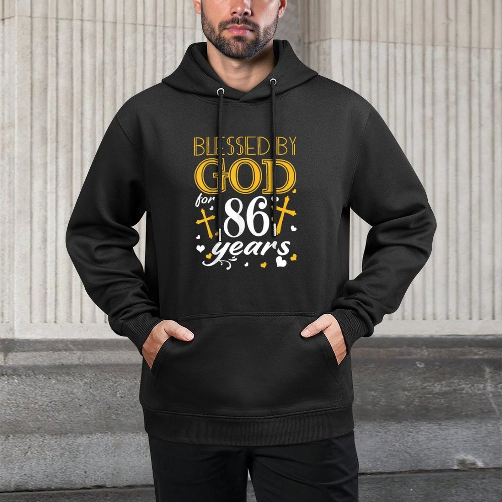 Vintage Blessed By God For 86 Years Happy 86th Birthday Versatile Streetwear Hoodie