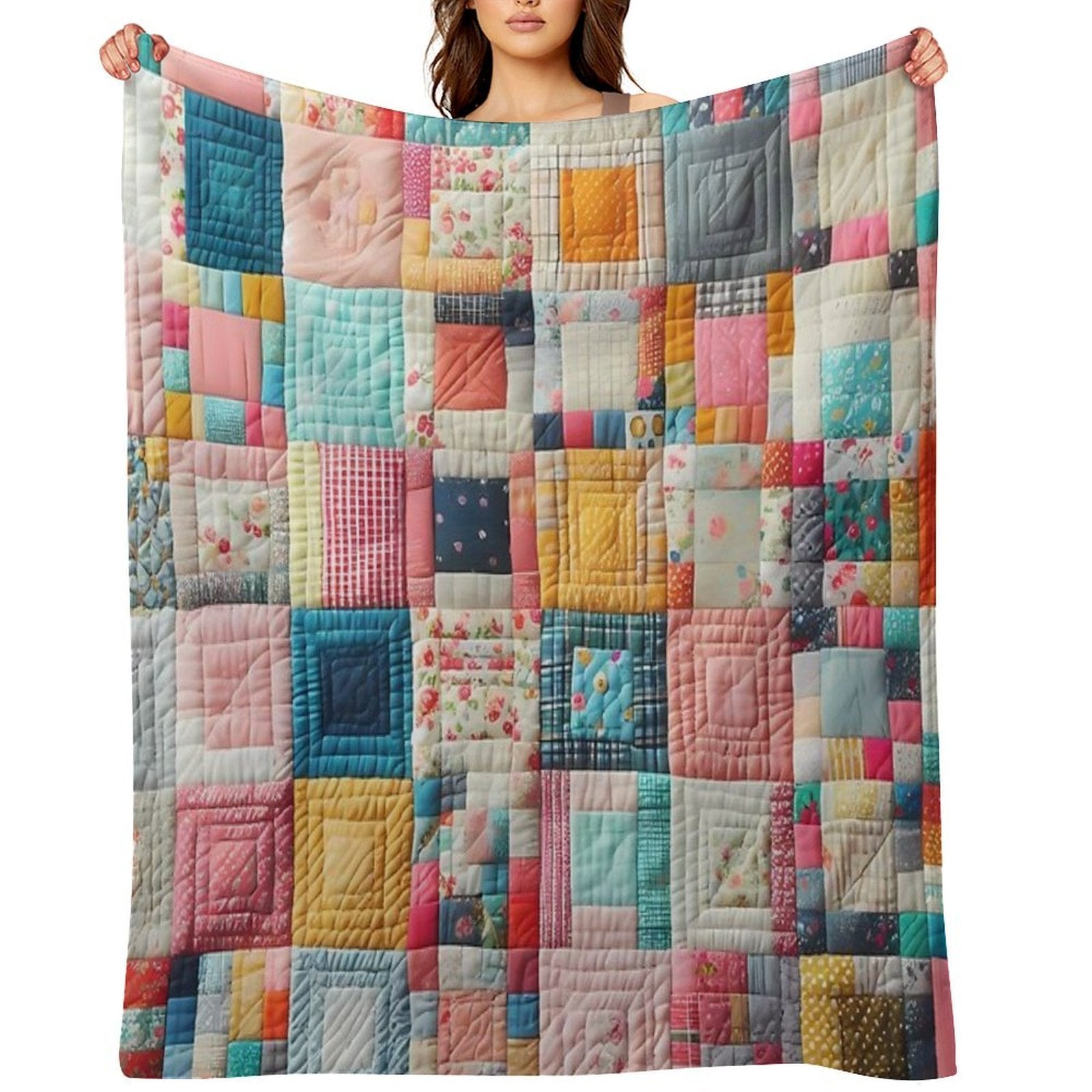 Patchwork Tapestry A Mosaic of Cozy Memories Premium Throw Blanket