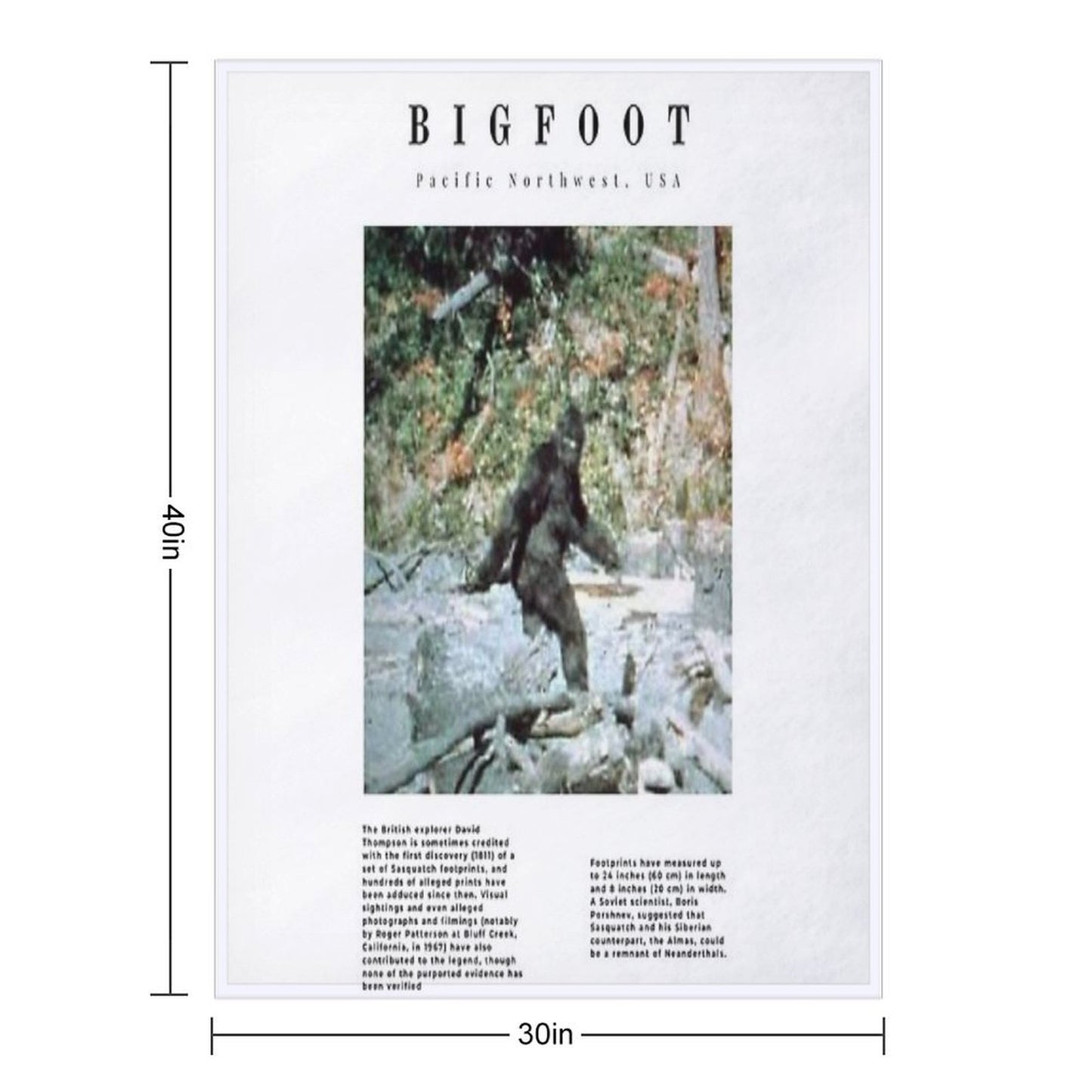 Minimalist Cryptids Bigfoot Eco-conscious Throw Blanket