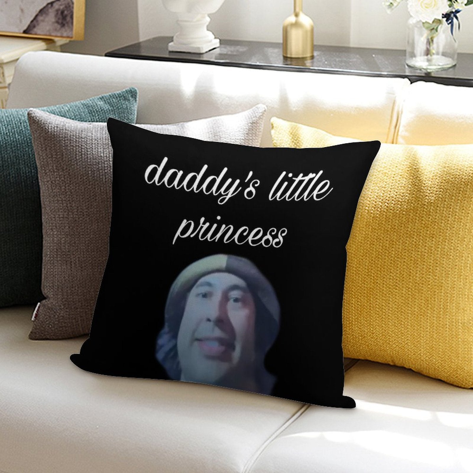 I Love Vic Fuentes 3 Soft Reinforced Edging Throw Pillow